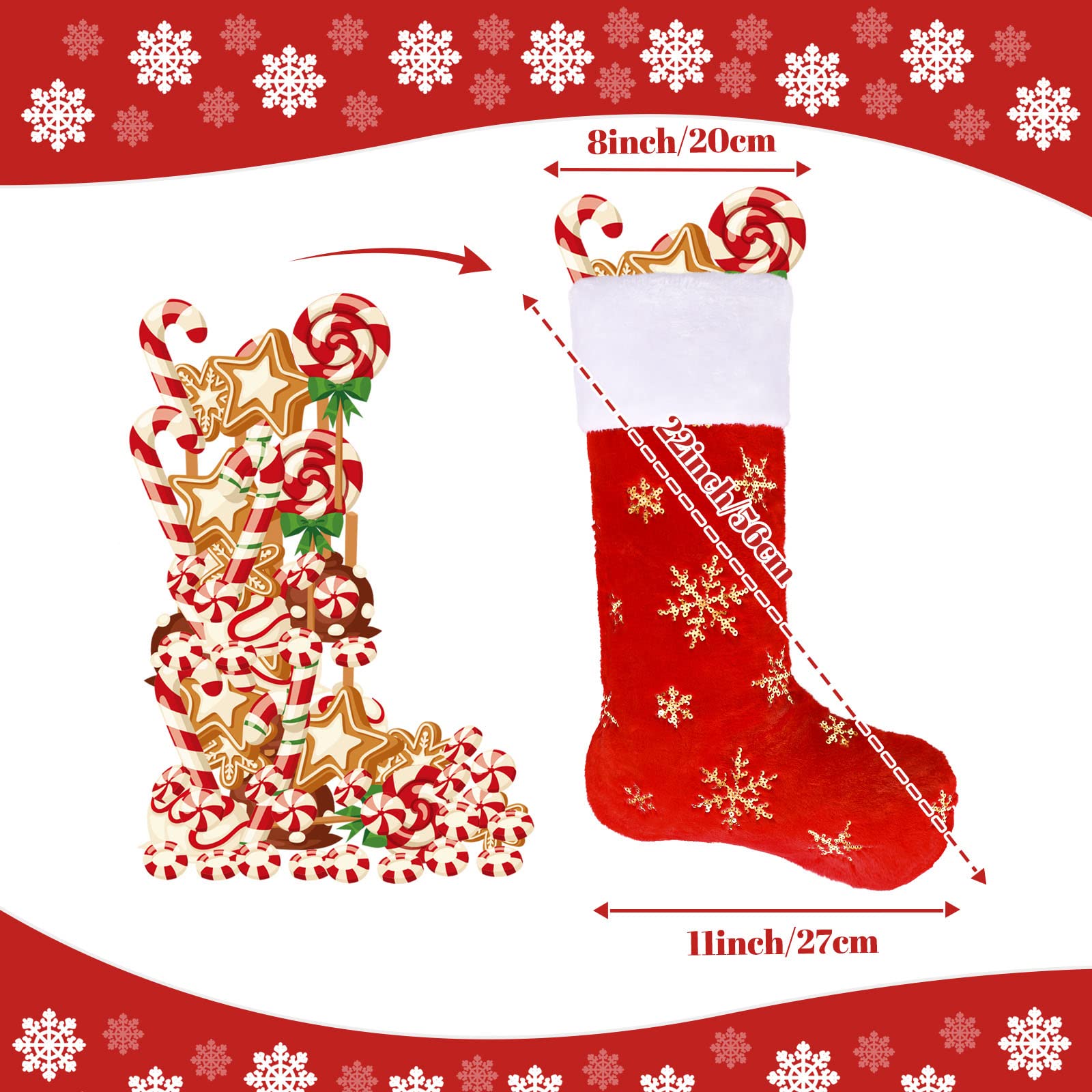 Weihnachtsstrümpfe Personalisiert Namen 6 Stück Groß Rot Plüsch Weihnachtsstrumpf Bestickt Personalisiert Red Custom Christmas Stockings für Weihnachten Familie Kamin Dekorationen