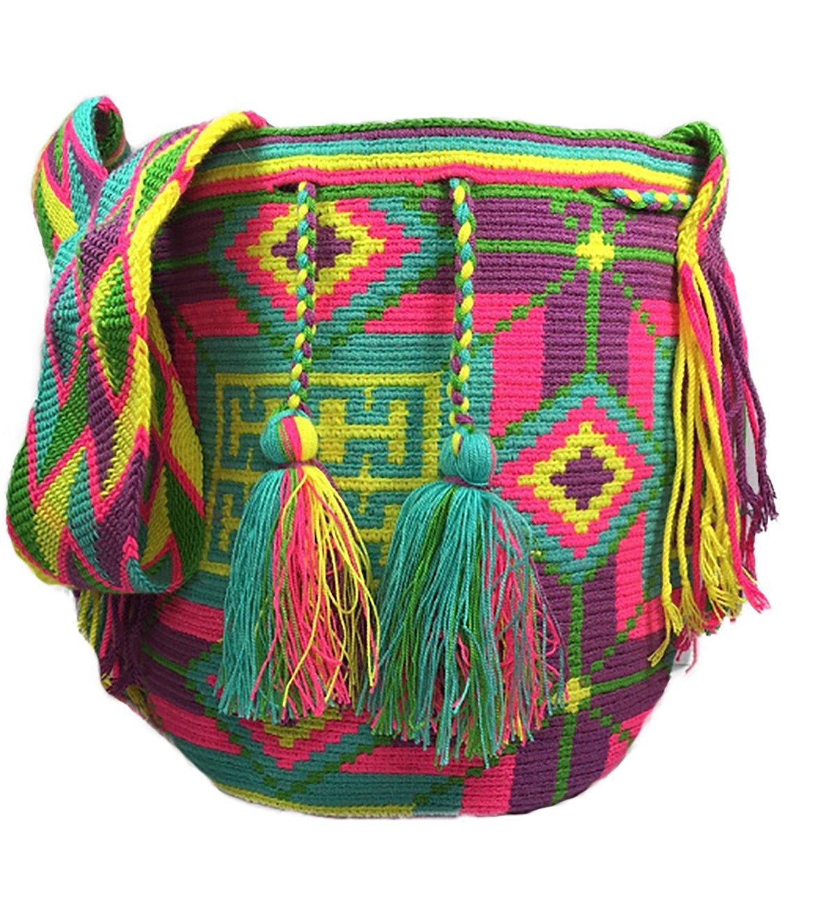 Buy Mochila Wayuu REAL Ethnic Bag Large 100 Real Crochet Hand Woven