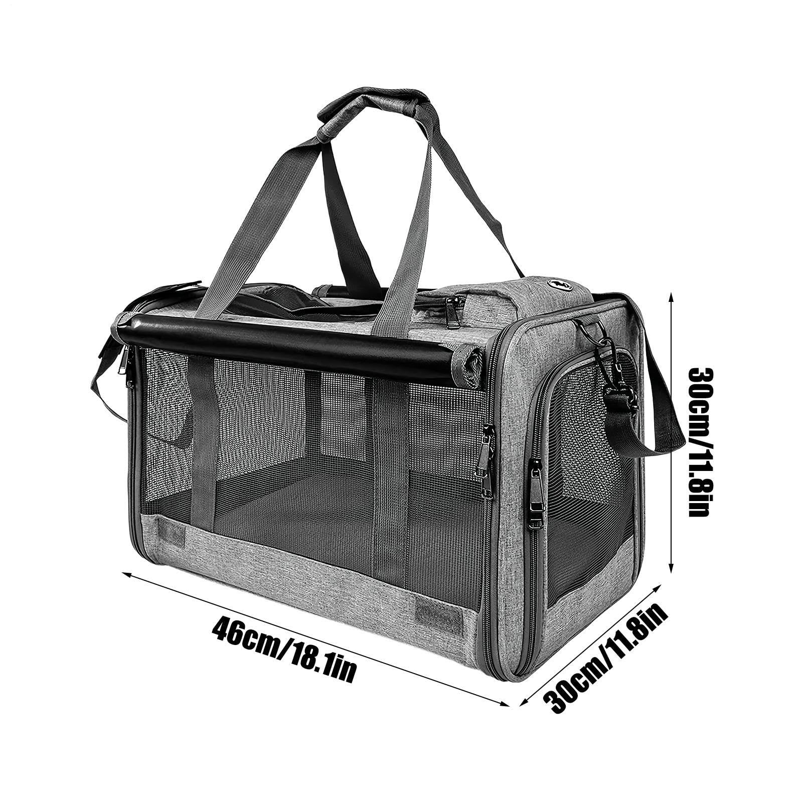 Transportín para Gatos Hasta 9 kg Bolsa de Viaje Transpirable y Portátil | Transportín Pequeño para Mascotas Para Moto Camping Avión Coche Veterinaria al Aire Libre
