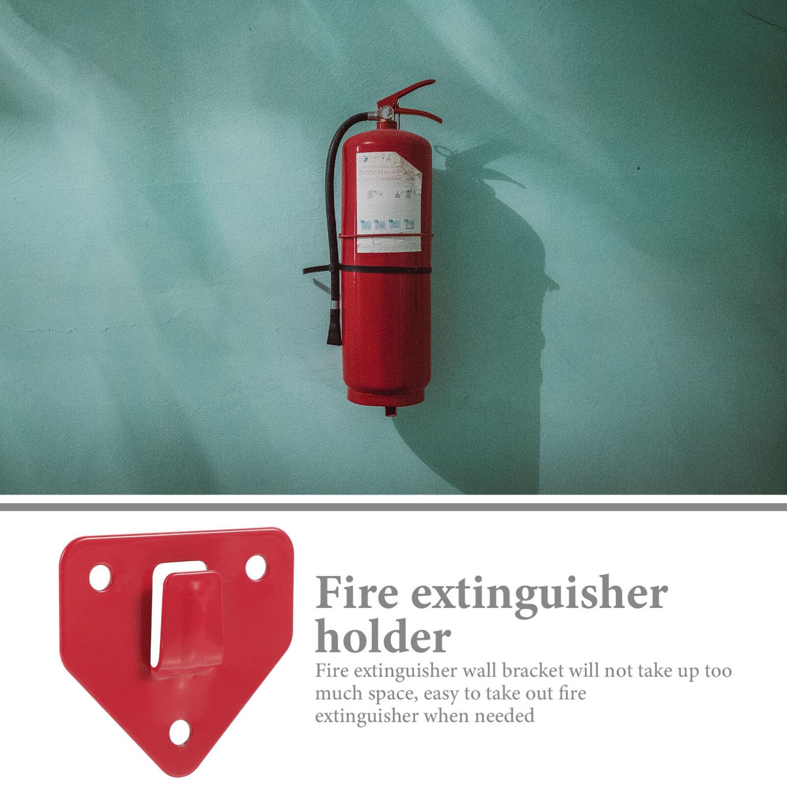 Soporte De Pared Para Extintor - 5 Piezas, De Hierro, Con Gancho, Color Rojo, Fácil Instalación
