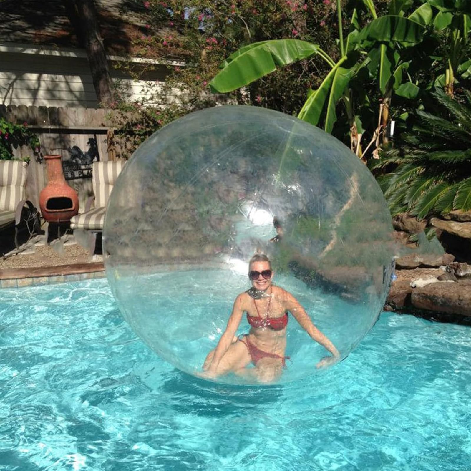 1.5/1.8/2/2.5m Inflatable Water Walking Ball, Pvc Water Balloon with Electric Air Pump and Zipper, Inflatable Zorb Ball for Beaches, Commercial Play Equipment 1.5m