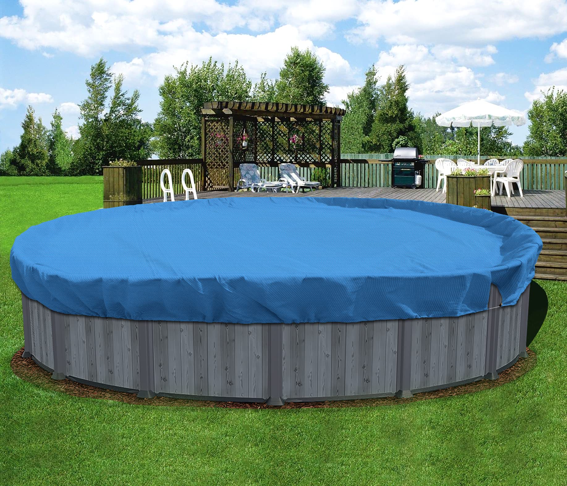 COARBOR26' Ground Pool Cover for 22' Above Ground Pools Swimming Winter Pool Cover Winterizing Kit Above Ground Pool Winter Cover Tarp, Blue