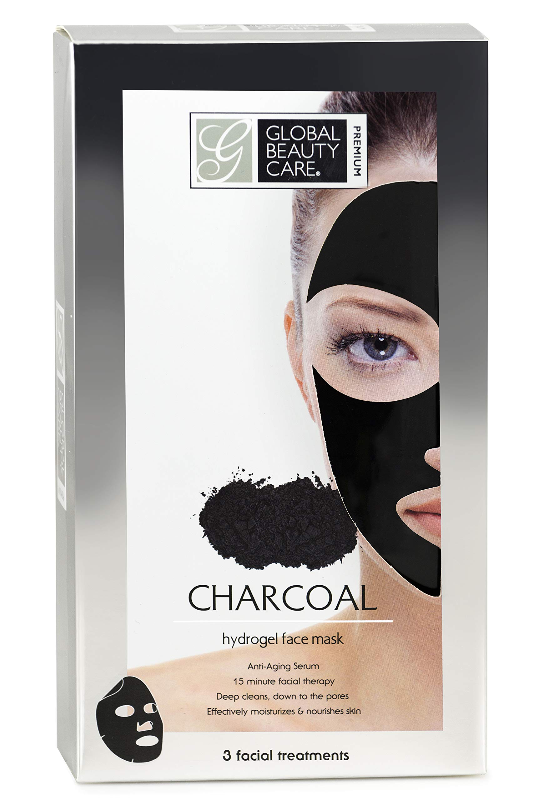 Global Beauty Care PremiumCharcoal Hydrogel Face Mask - 3 Pack