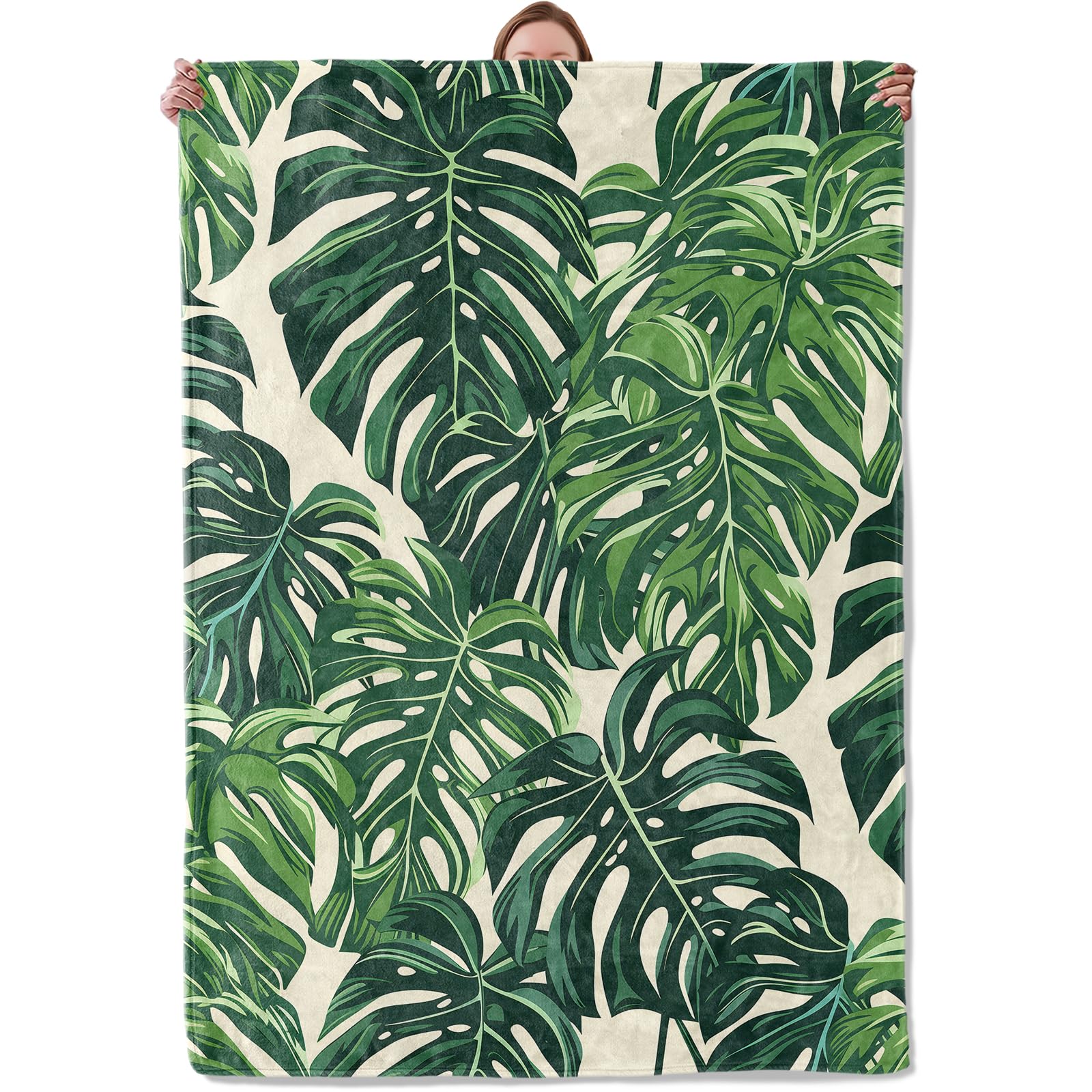 Amazon.com: Mounidso Tropical Monstera Leaf Blanket, Botanical Themed  Flannel Blanket Gifts for Women, Soft Warm Lightweight Blankets for Living  Room Home Travel Decor 50" x 60" : Home & Kitchen
