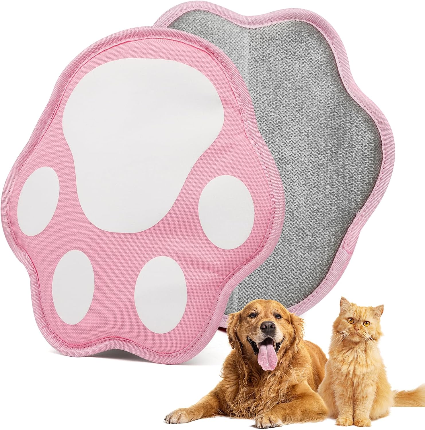 Guante antipelo para mascotas reusable color rosa
