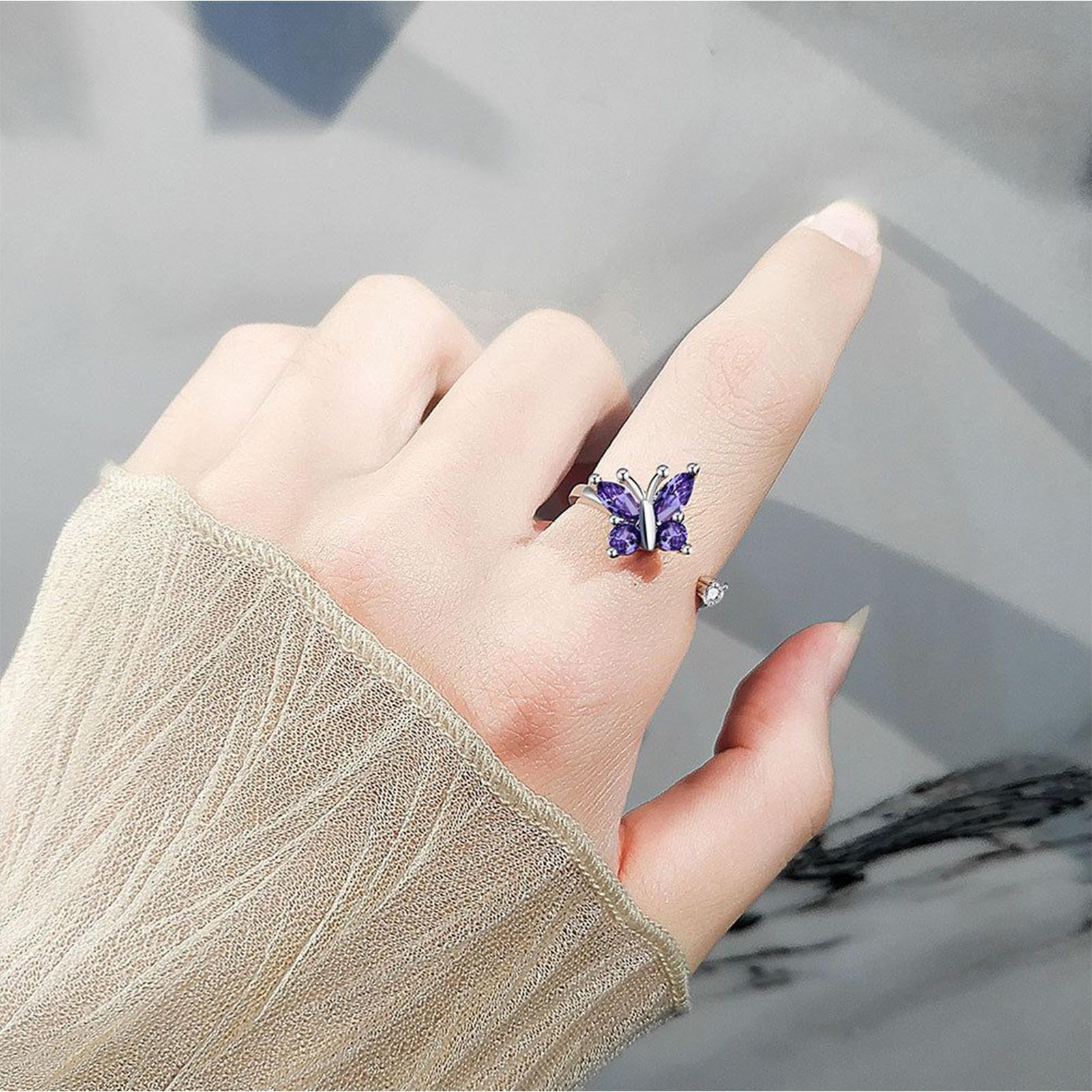 Anillos antiestrés Ajustables | Giratorio calmante para el Dedo, Accesorio para aliviar el estrés para Hombres y Mujeres, Oficina, Aula, Viajes, Trabajo, reuniones, Ideal para cumpleaños, día