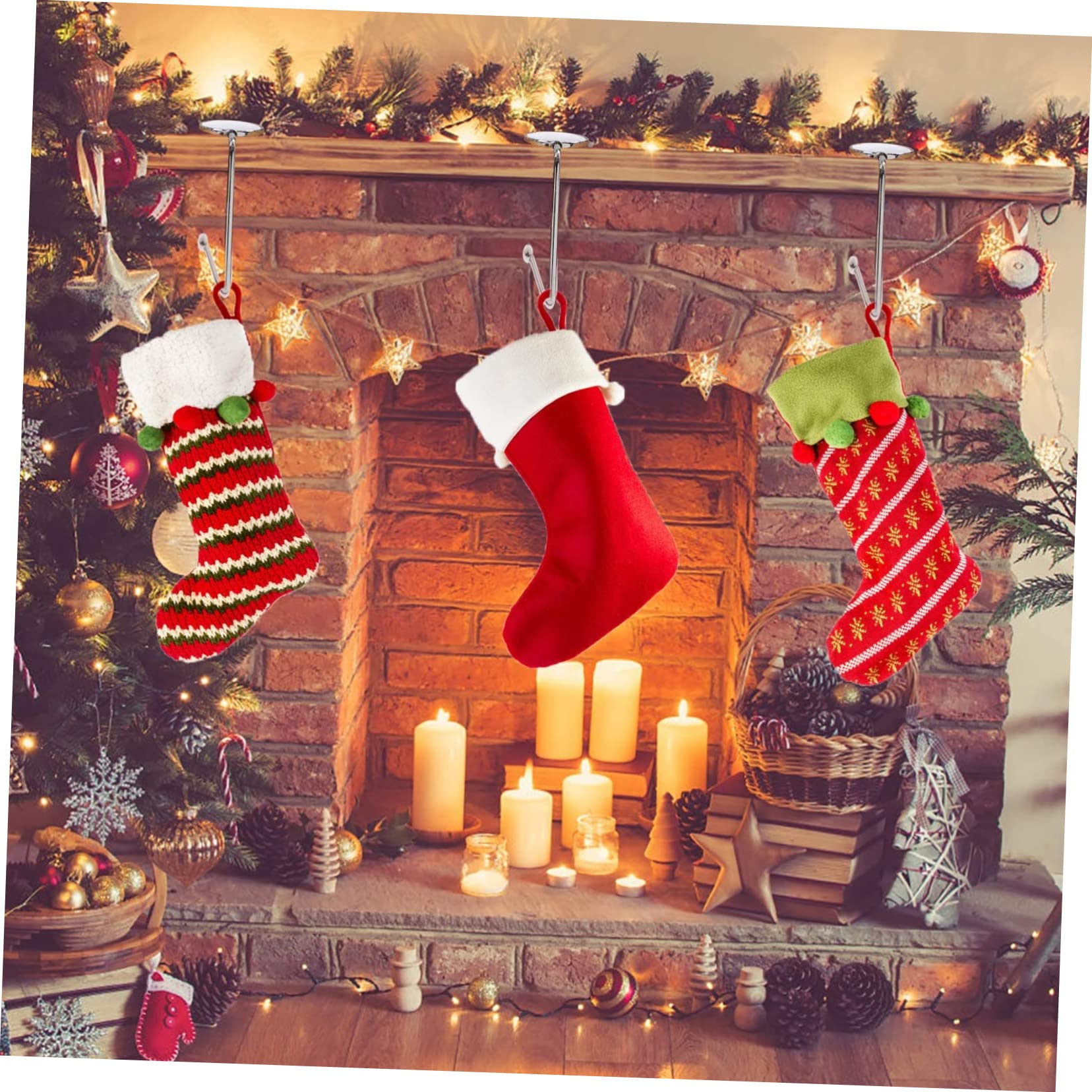 Cabilock 3 Ensembles Lot De 3 Crochets Pour De Noël Cintres Multiples Pendentifs De Noël Crochets Pour Chaussettes De Pinces Pour De Cintres Pour De 4 pièces * 3