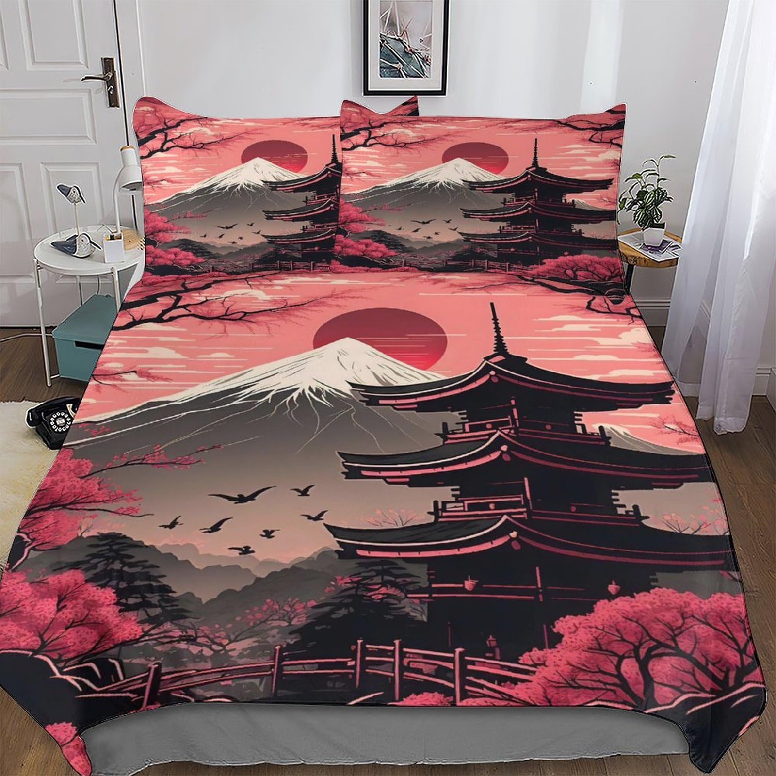 Housse couette King style japonais pour créer une ambiance zen et cocooning en hiver