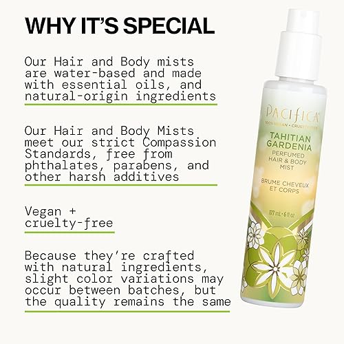 Vista 110 de Pacifica - Atomizador de fragancia corporal y perfume para el cabello Blue Moon con lavanda y grosella, sin alcohol, vegano y no testado