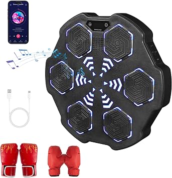 G2 GO2GETHER Music Boxing Machine, Smart Music Boxing Training Machine Wall Mounted, Bluetooth Boxing Workout Punching Equipment ,Gloves for Adults,Kids Included