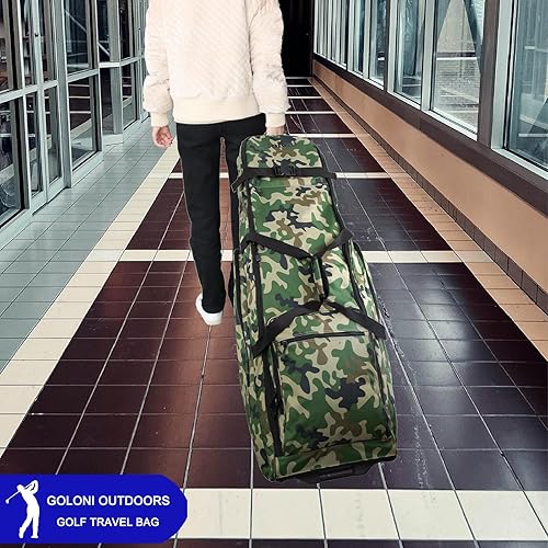Miniatura 46 de Goloni Bolsa de viaje de golf con ruedas, funda de viaje de golf para aerolíneas, Oxford resistente al desgaste 900D resistente al desgaste Azul