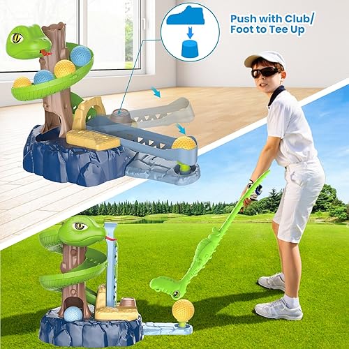 Miniatura 4 de Juego de golf para niños de 3, 4 y 5 años, juegos de golf para niños, palos de golf para niños, juguetes al aire libre para niños de 3 a 5 años,