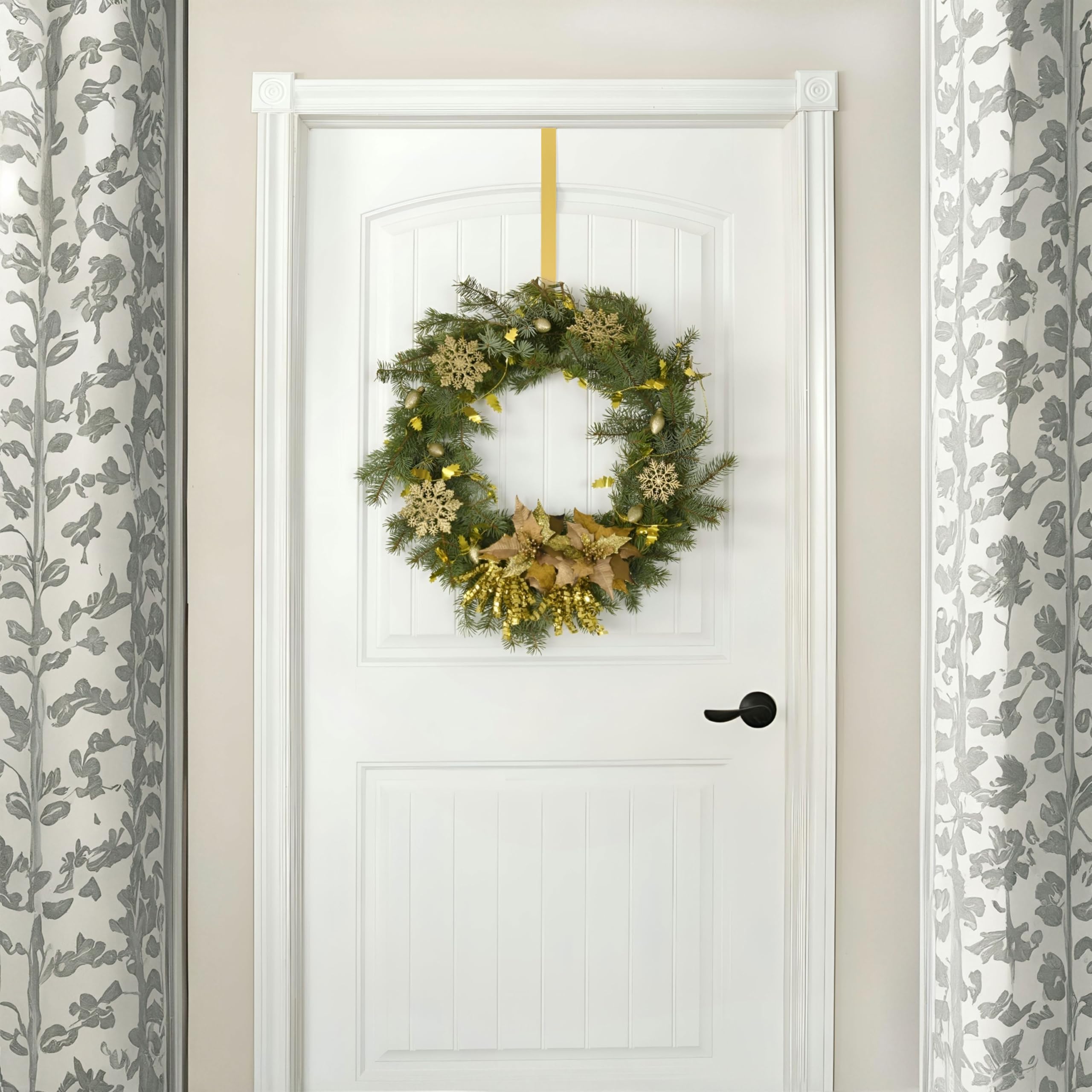 SR ESSENTIALS Wreath Hanger for Front Door 12 Inch, Heavy Duty Over Door Hook for Wreaths Coats & Bags - Image 2