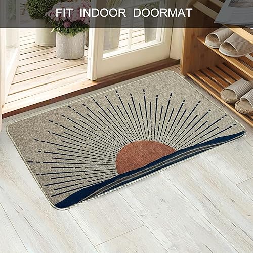 Vista 21 de Divertidos tapetes para puerta de entrada y exteriores, tapetes bohemios para entrada, tapete de goma antideslizante, absorbente y resistente a