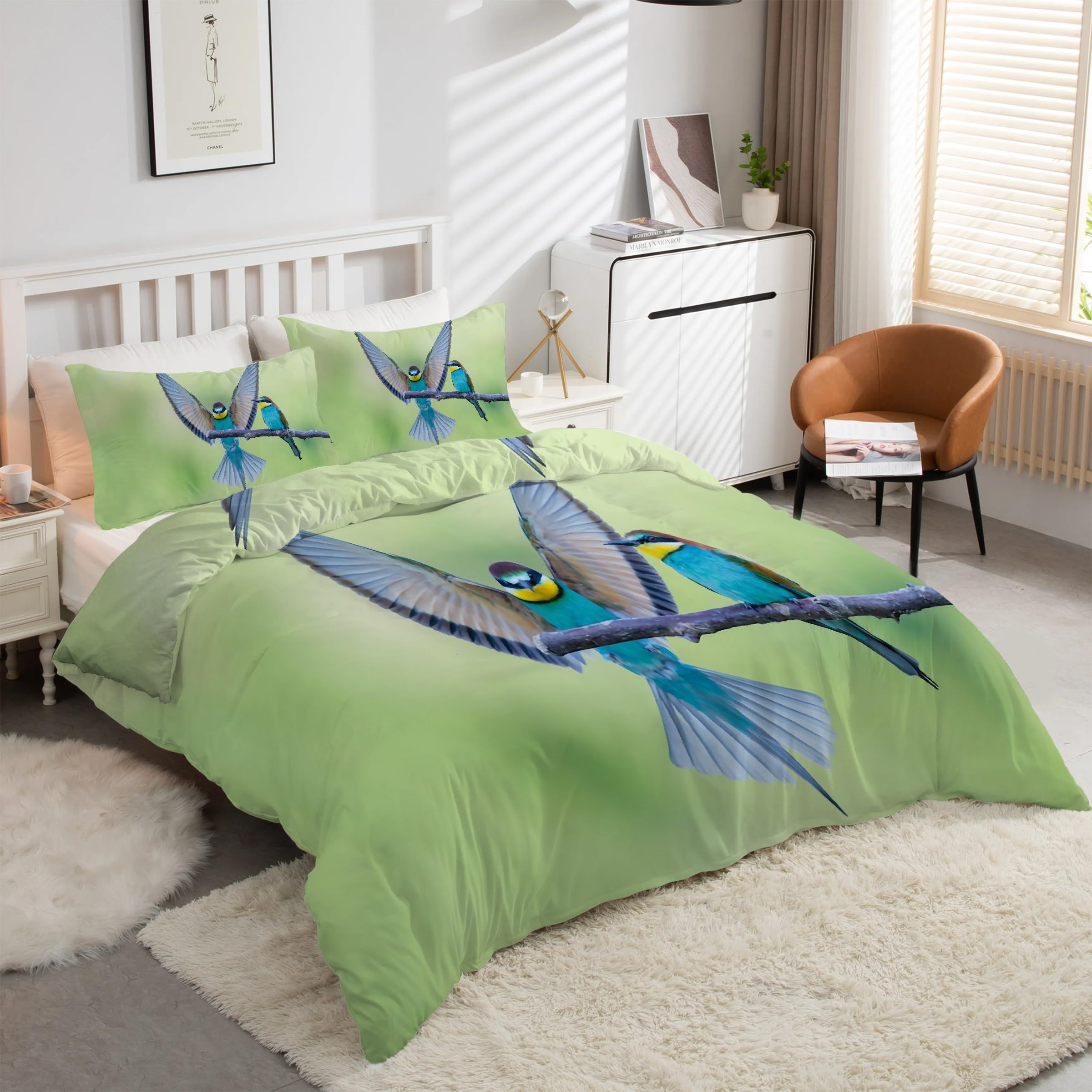 Housse de couette 160x200 oiseau jaune pour réveiller votre chambre