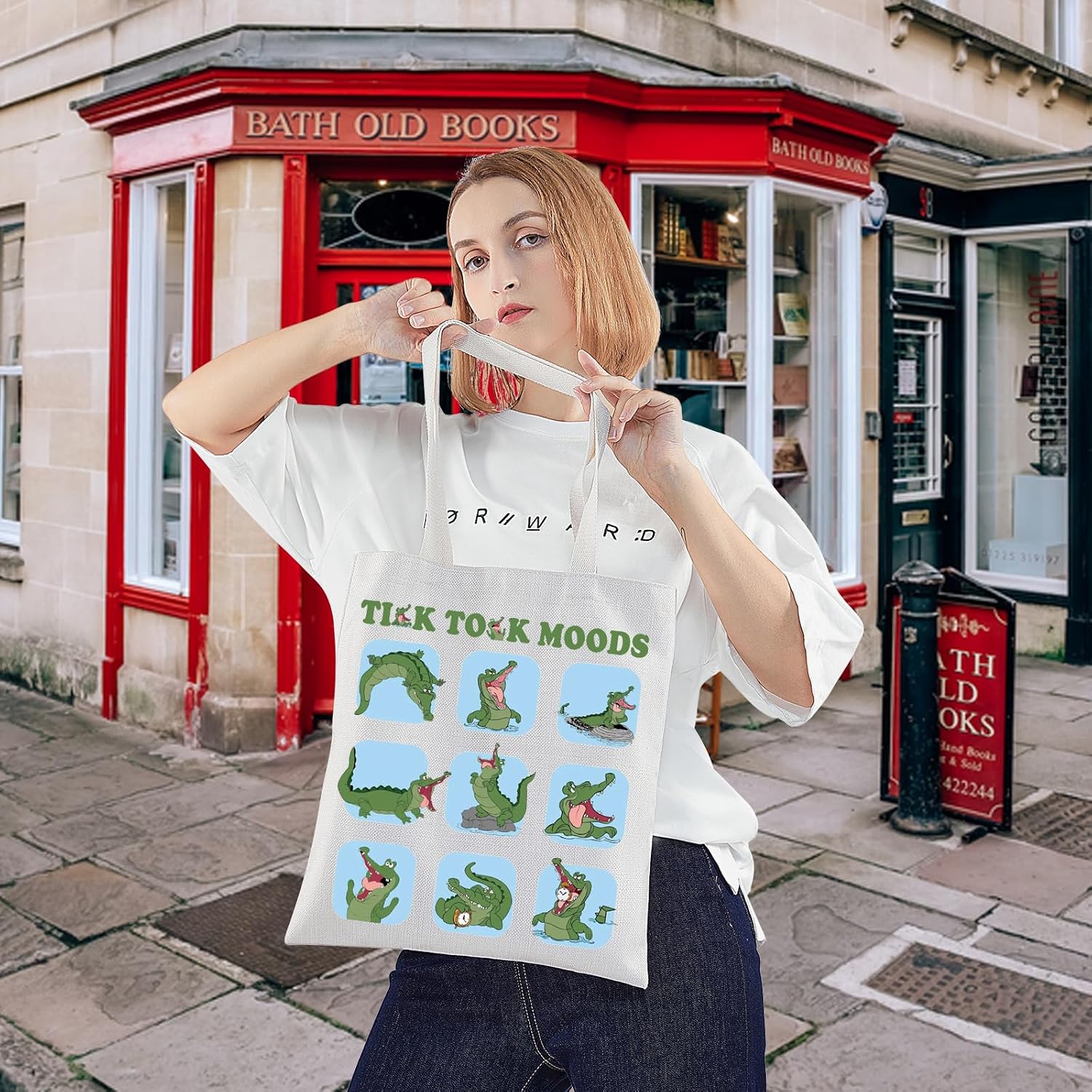 KEYCHIN Crocodile Tick Tote Bag Peter Fairy Fans Gifts Tick Moods Reusable Grocery Bag image 3