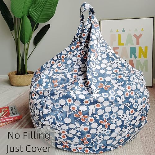 Miniatura 2 de YuppieLife Funda de lona para almacenamiento de animales de peluche para niños (solo funda, sin relleno), lavable a máquina, funda para sofá