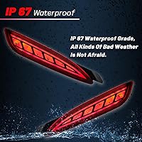 Vista 5 de Conjunto de Luz Antiniebla LED de Lente Roja para Parachoques Trasero Compatible con Mazda 6 2018-2021 cx5 cx-5 2022 Funciona como Lámpara