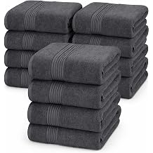 Utopia Towels Luxurious Bath Towels Set, 27 x 54 Inches 100% Ring Spun Cotton, 12 Pack Grey