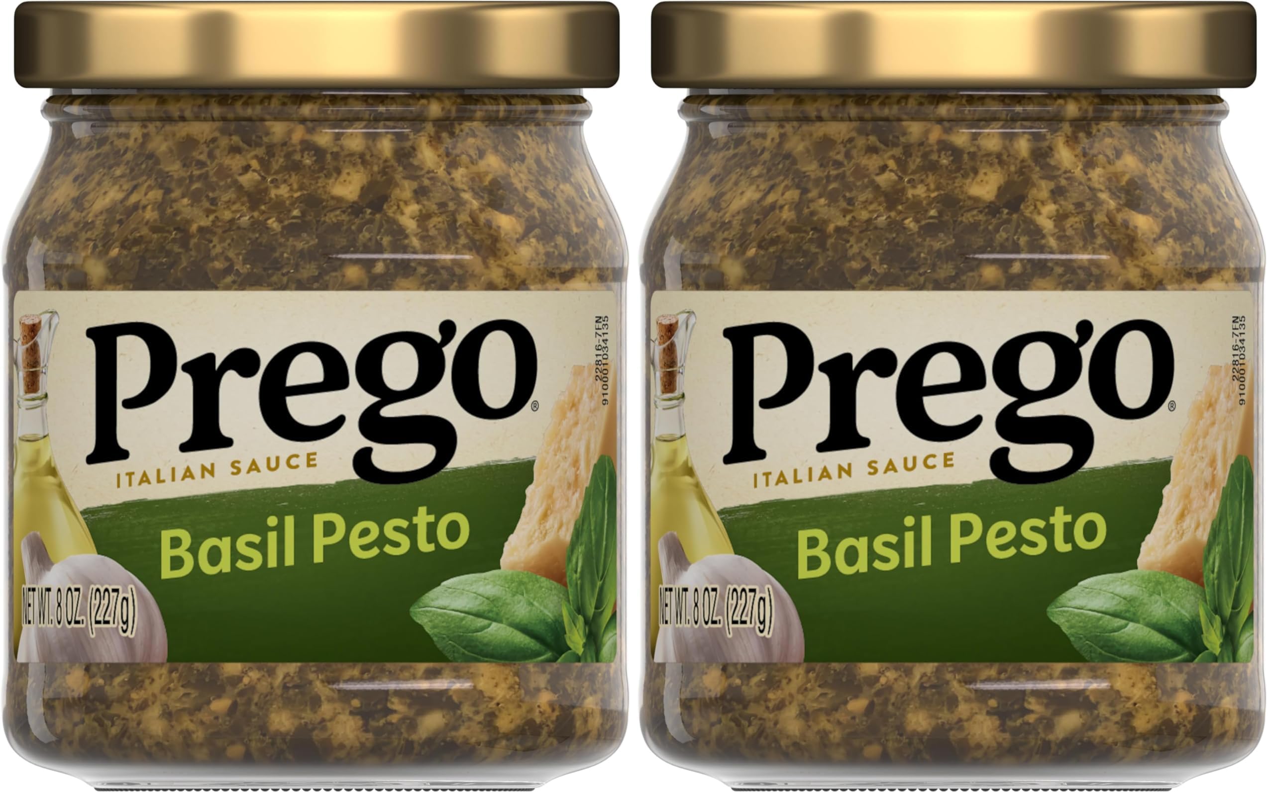 Prego Basil Pesto Sauce, 8 Oz Jar (Pack of 2)