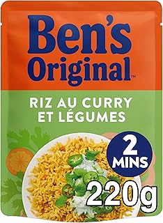 BEN'S ORIGINAL Riz au Curry et aux Légumes 2mn (1x220g)
