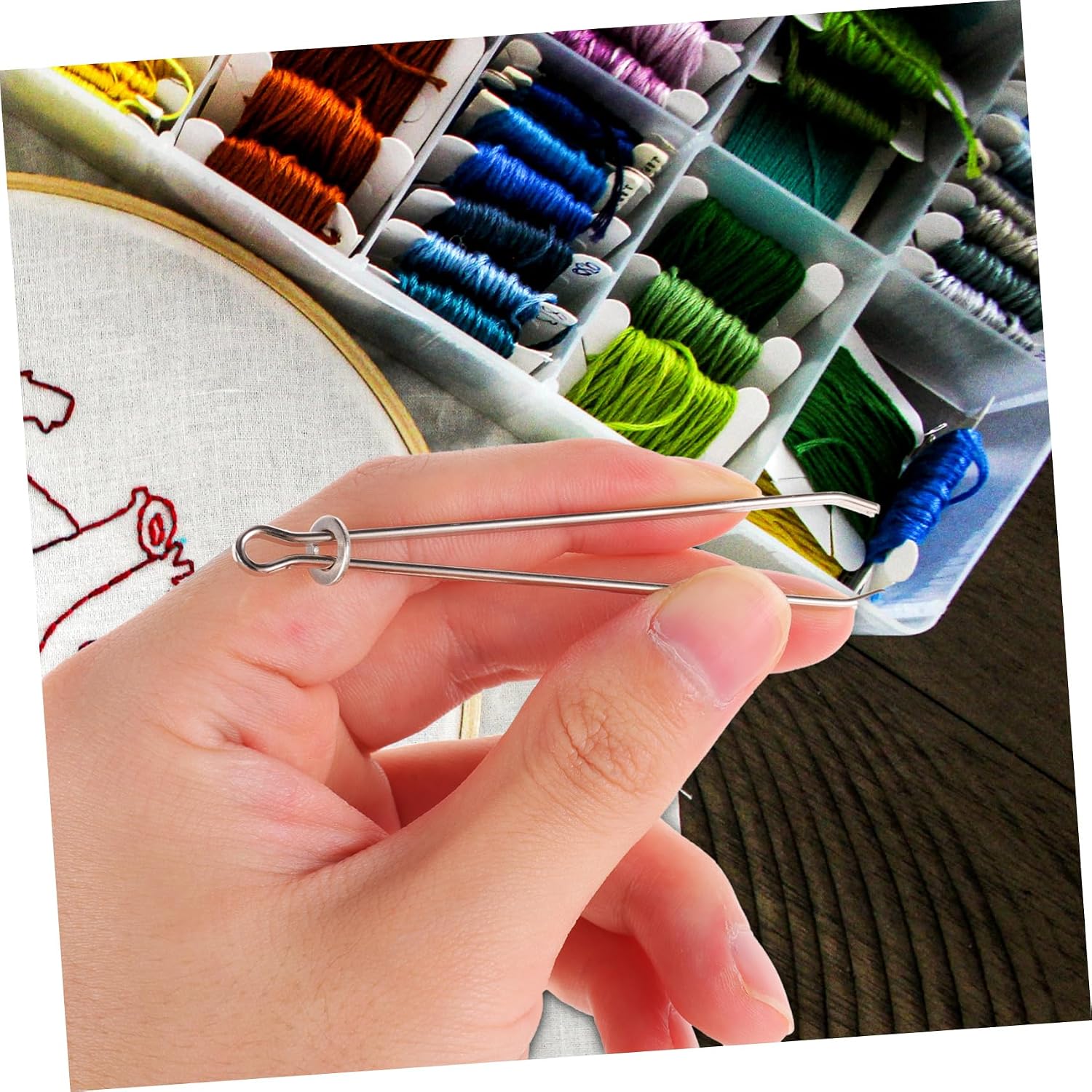 Tofficu 30pairs Threader Tool for Sewing DIY Cross Stitch and Embroidery Rope Threader Clips for Pants Shorts Swim Trunks