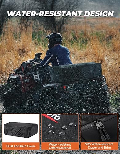 Miniatura 7 de KEMIMOTO Bolsa para cuatrimoto de 74 L, bolsa grande de carga con bolsa refrigeradora, impermeable, 4 ruedas, almacenamiento trasero, bolsa
