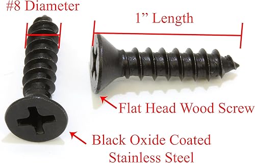 Miniatura 2 de Bolt Dropper Tornillo Phillips de cabeza plana de acero inoxidable con revestimiento de óxido negro #8 x 1 pulgada (paquete de 50), tornillos de