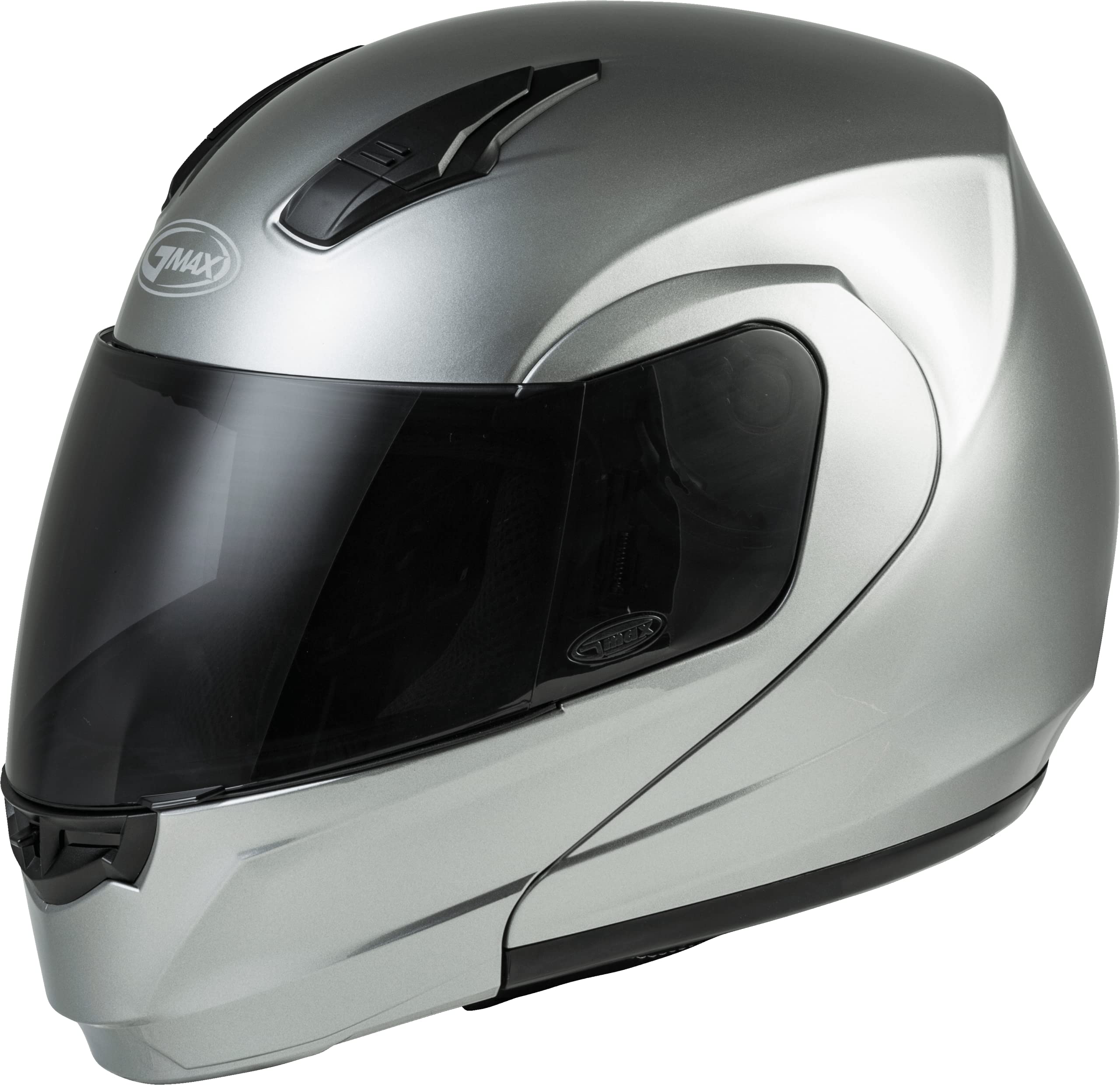 GMAXMD-04, DOT Approved Modular Helmet for Motorcycles, Scooters, Spyders, Mopeds and More (Metallic Silver)