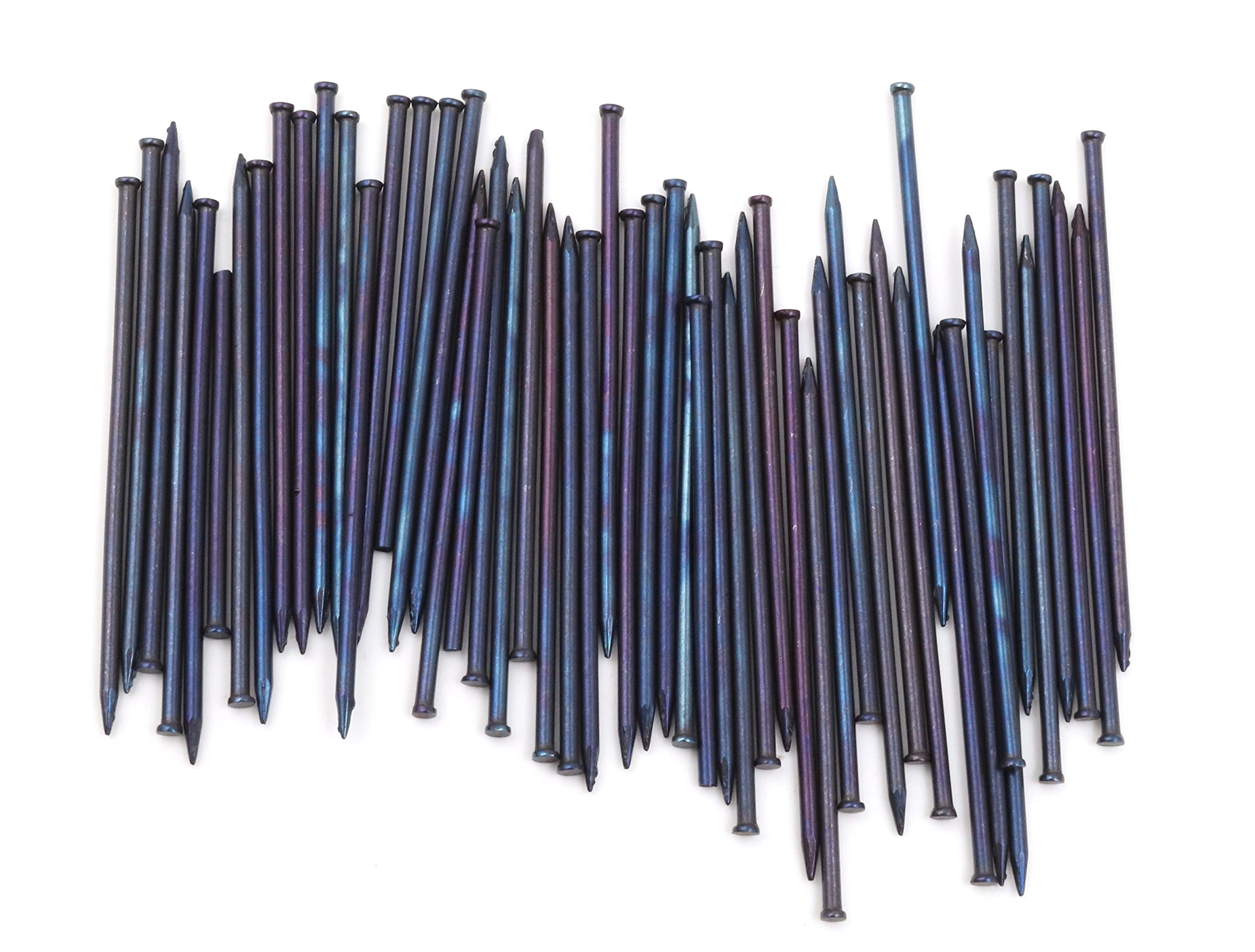 Design61 100 perni in acciaio, per battiscopa, 1,5 x 30 mm, testa piatta, colore blu