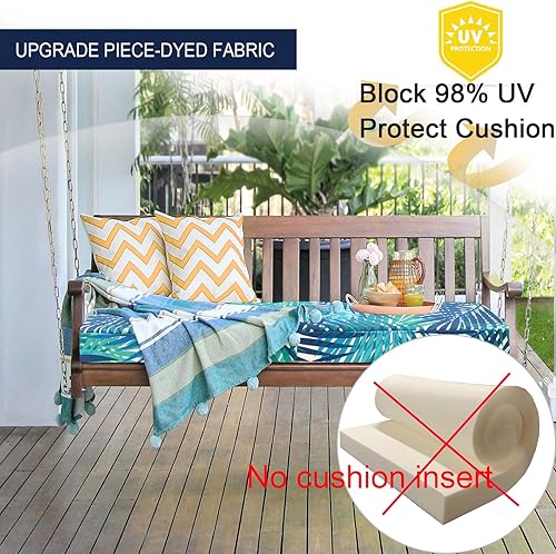 Miniatura 3 de NettyPro Funda de cojín para columpio de banco de patio, resistente al agua, protección UV, muebles de exterior, funda de cojín con cremallera, solo