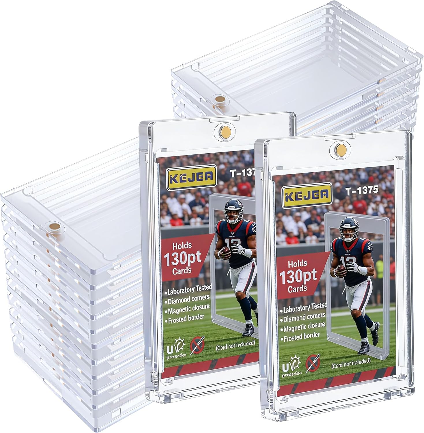 24 ct 130pt Magnetic Card Holders, One Card Touch Holder for Trading Cards, Baseball Card Protectors Hard Plastic, Magnetic Thick Card Display Case for Sports