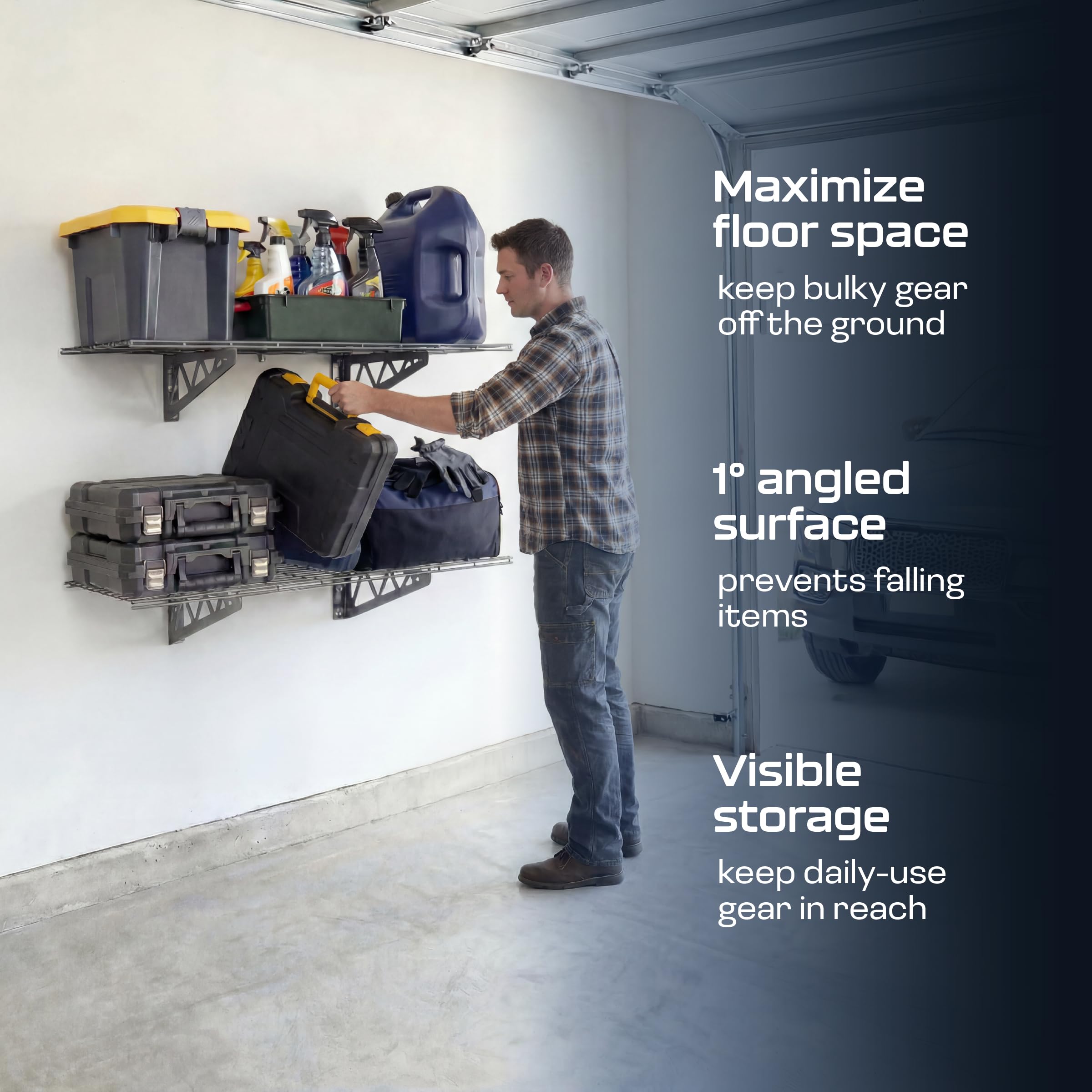 Amazon.com: MonsterRax Garage Wall Shelf Two-Pack White or