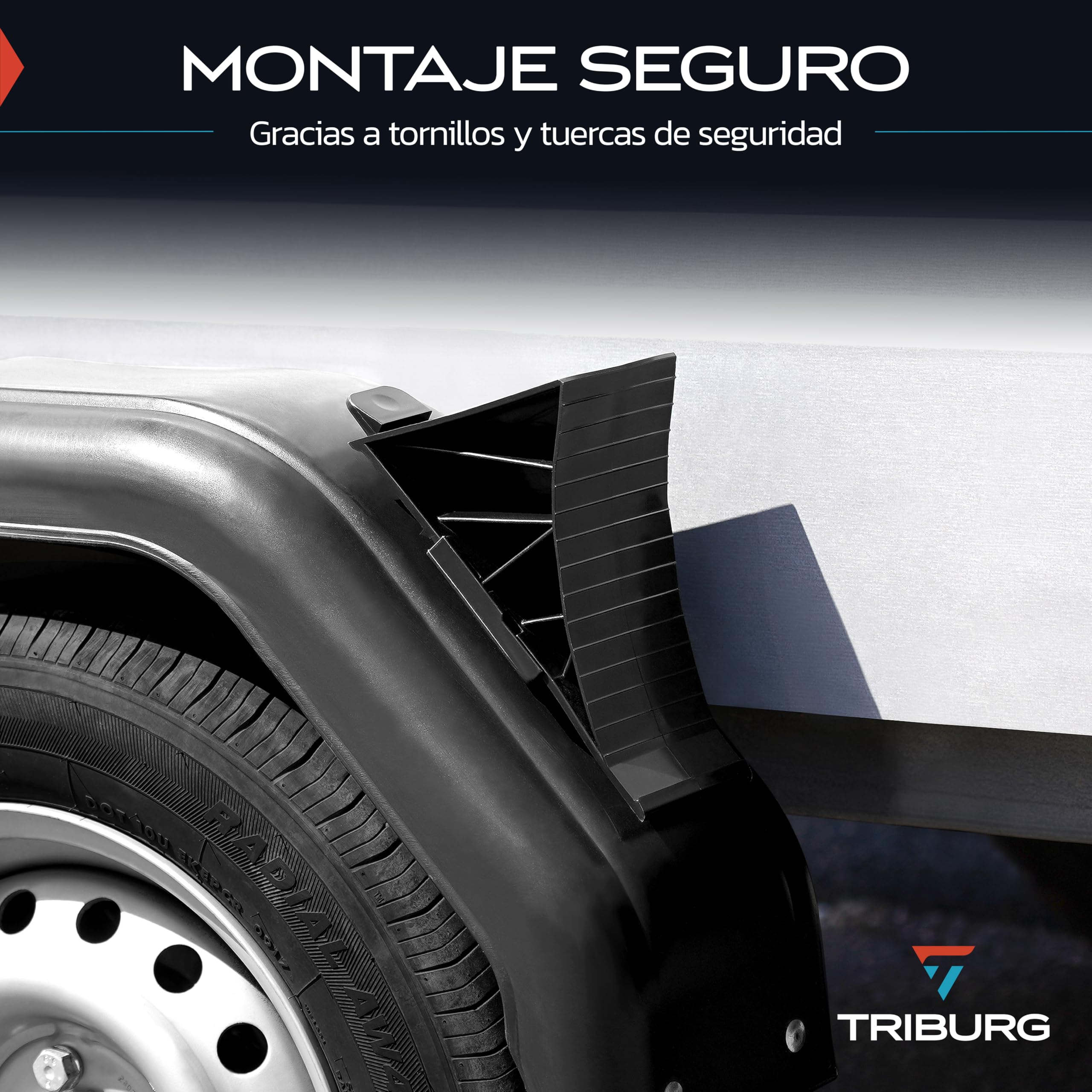 TRIBURG Calzos de Rueda Incl. Soporte [Juego de 2] y Material de Montaje - Calzos para Remolques y Caravanas