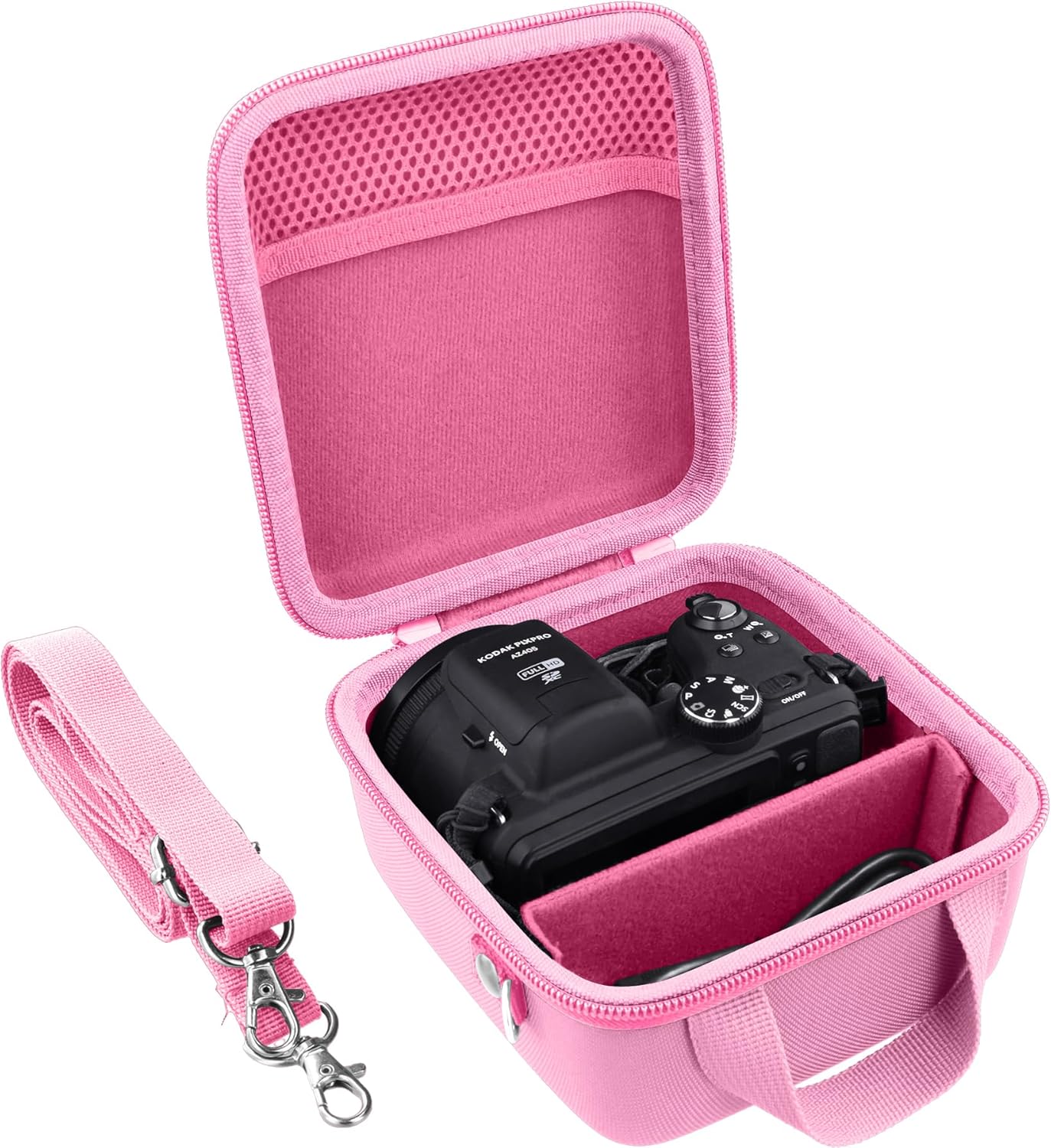 Camera Case Compatible with KODAK PIXPRO AZ405/AZ425/AZ255/AZ401/AZ528 Digital Camera Vlogging Camera(Pink Case)