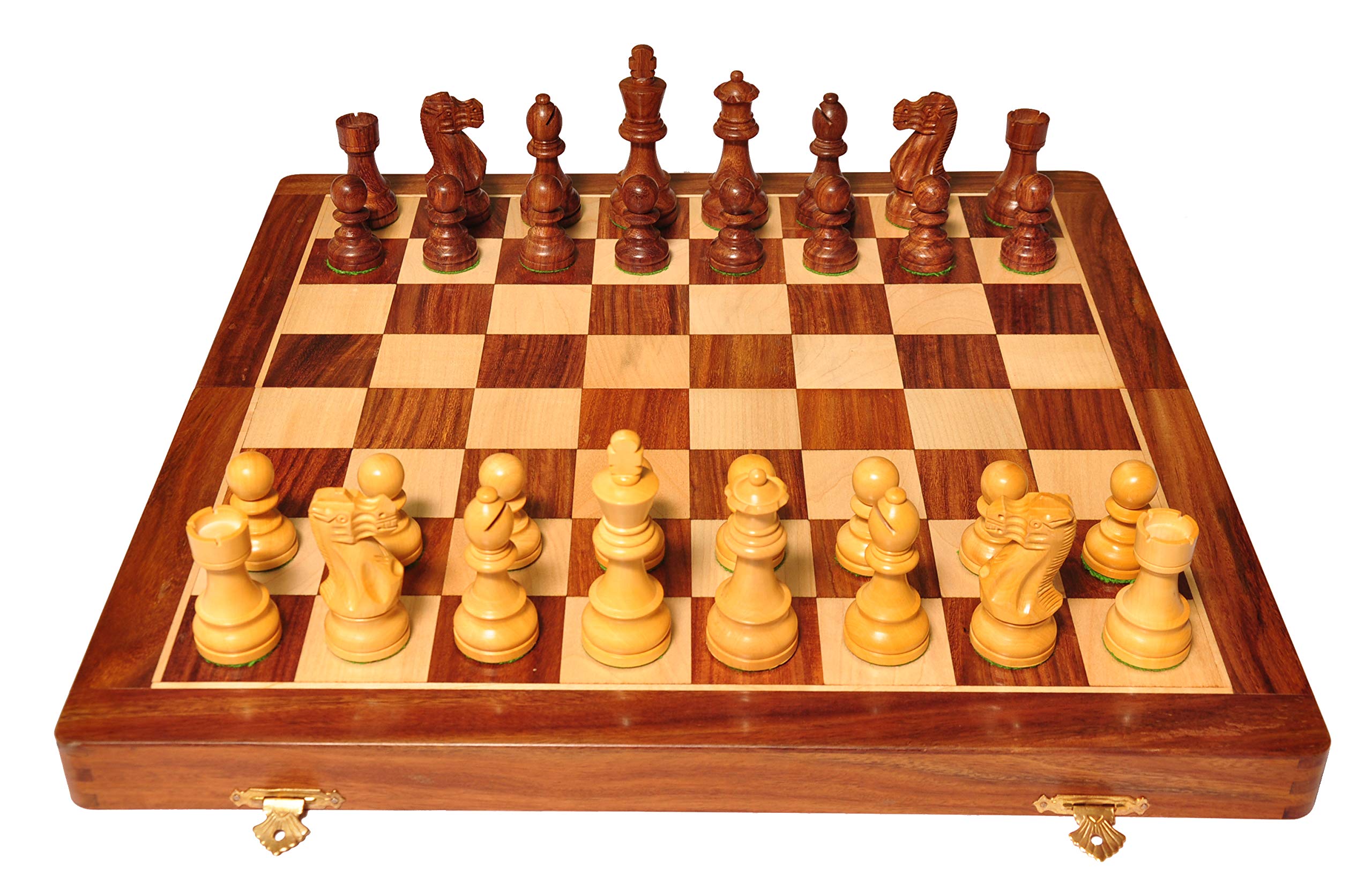PALM ROYAL HANDICRAFTS 18 Inches Wooden Handmade Foldable Chess Board Set with Non-Magnetic Pieces and Extra Queens for 2 Players Kids and Adults (18x18 Inches, Brown) discount deal