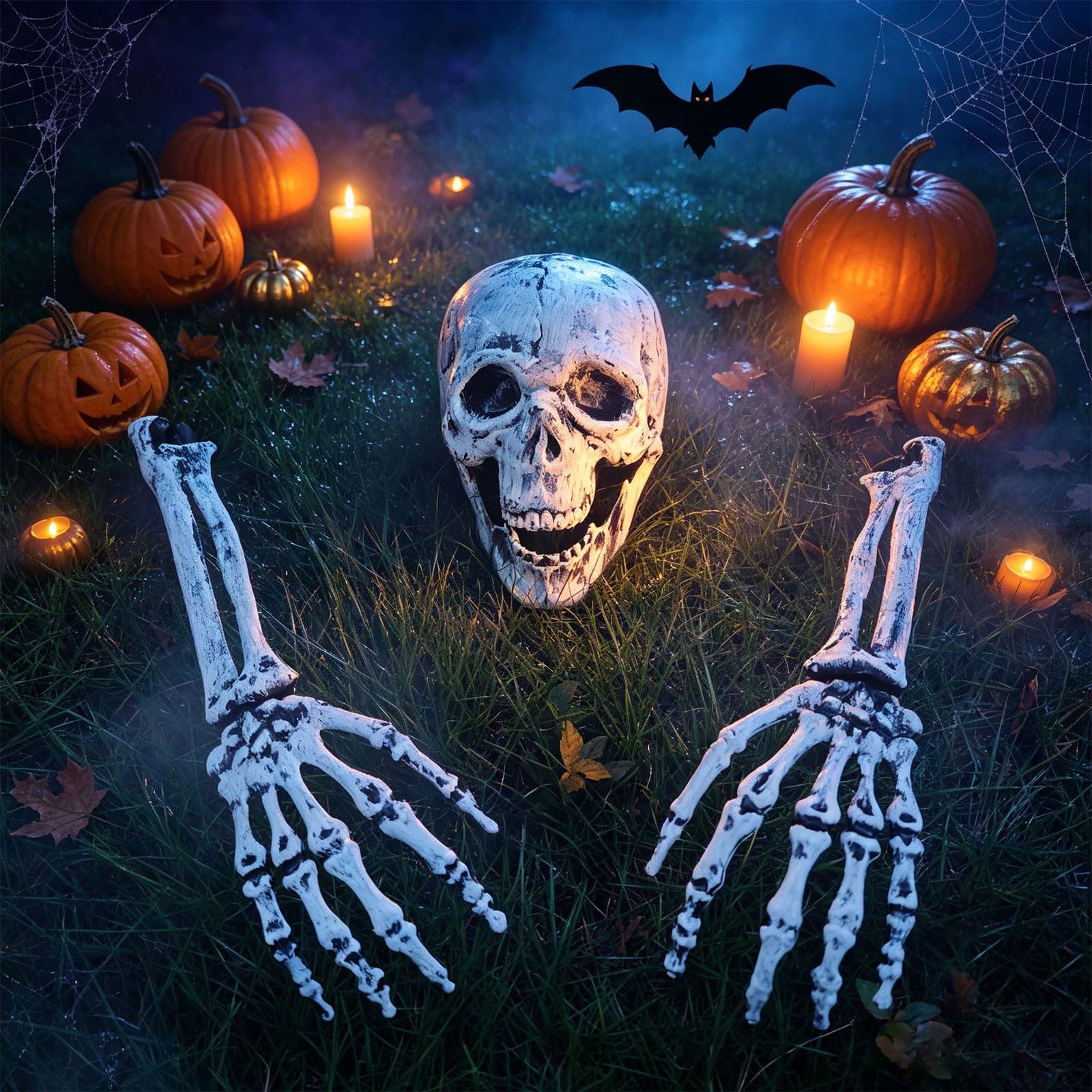 3 Pcs Realistic Skeleton Yard Stakes for Halloween Outdoor Decorations