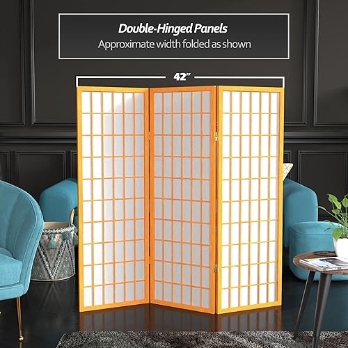 Miniatura 5 de Pantalla Shoji para ventana corta de 4 pies - Miel - 3 paneles