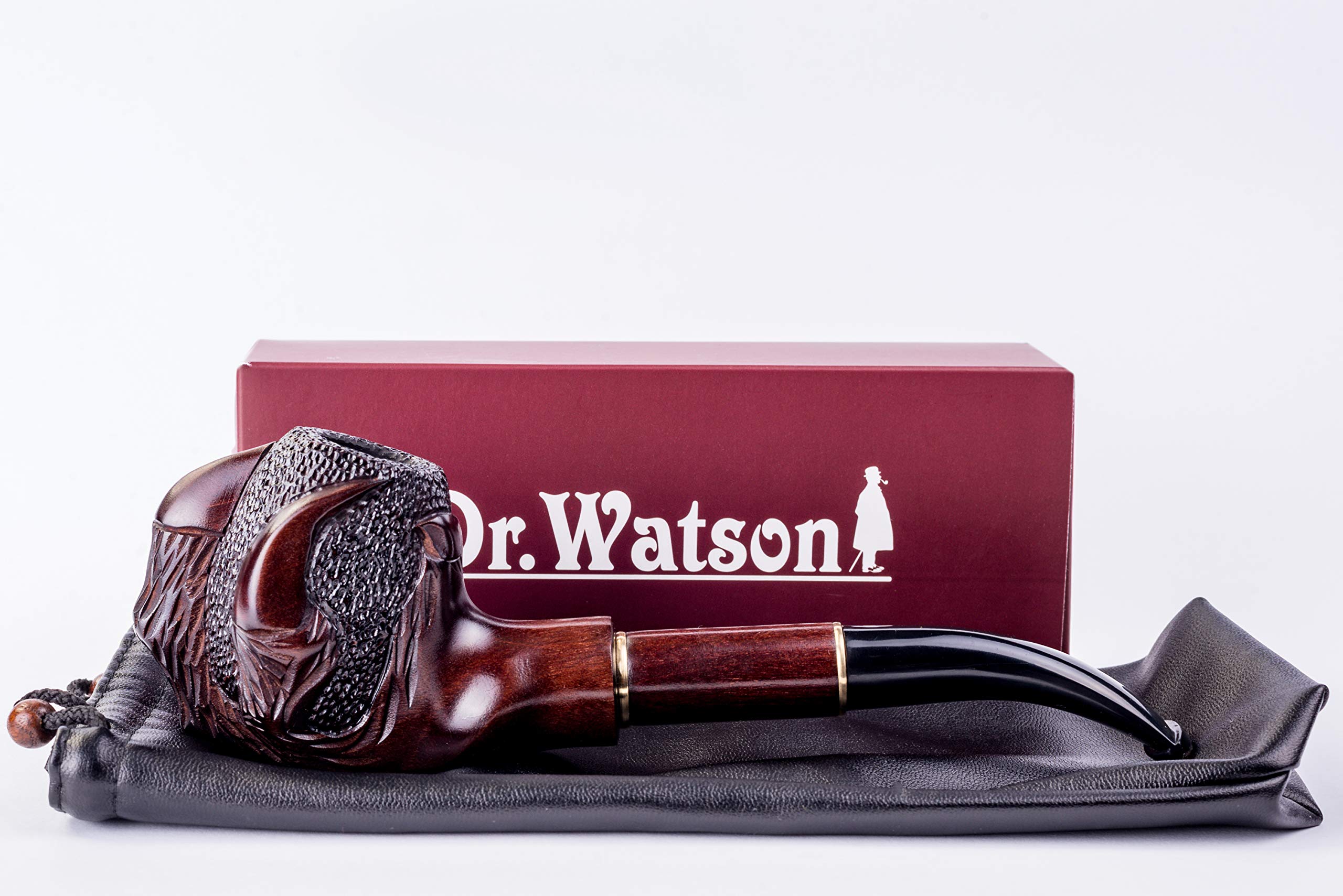 Dr. Watson - Pipa de Tabaco, Serie Coleccionable, Tallada a Mano en Madera de Peral, Compatible con Filtro de 9mm (Garra)