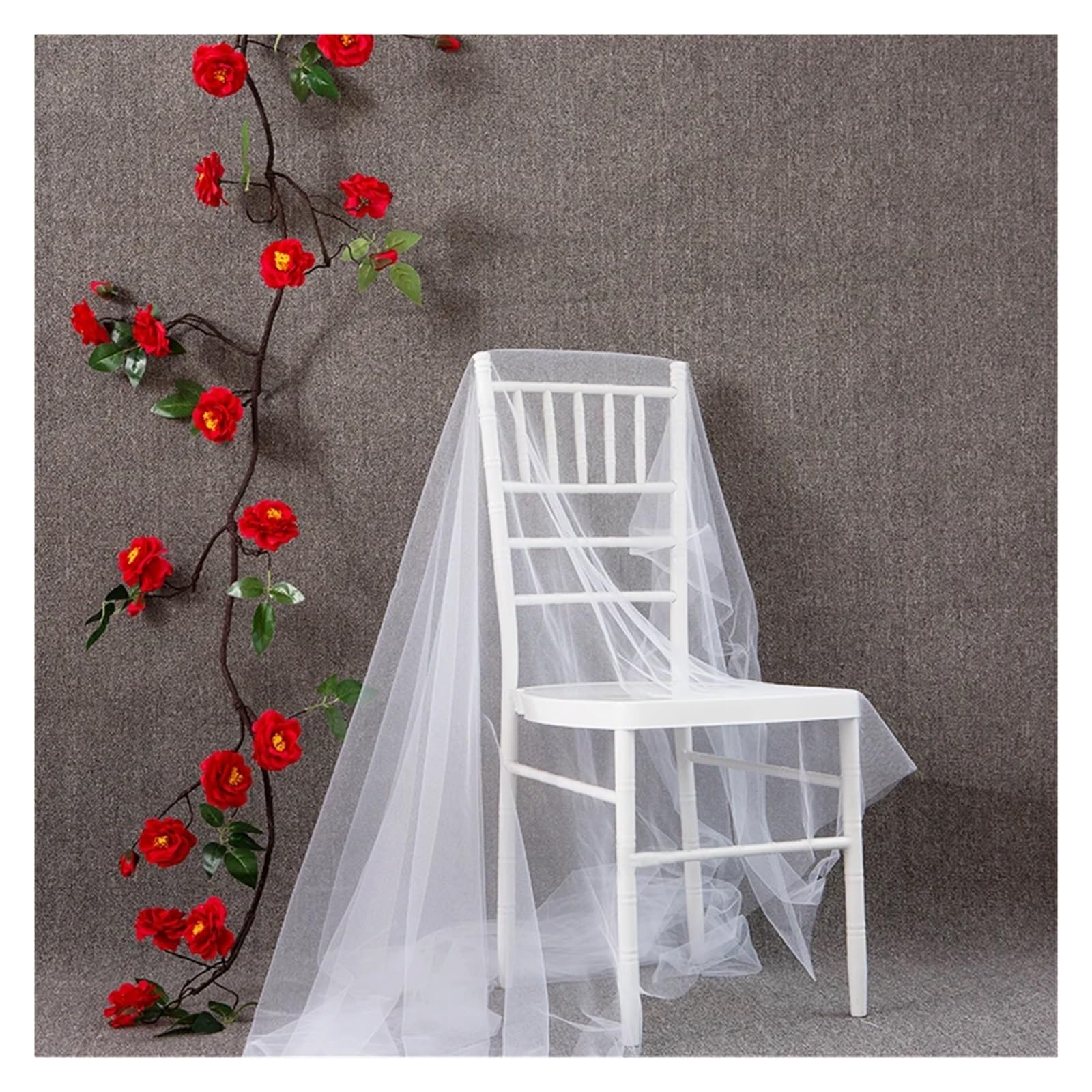 Stuhl Deko Hochzeit Stuhlschärpen for Hochzeit, Hotel-Party-Stuhl-Streamer, Hochzeitsbogen-Drapierungsstoff, Stuhl-Dekor-Schärpen, 10 Stück(Orange Flowers)