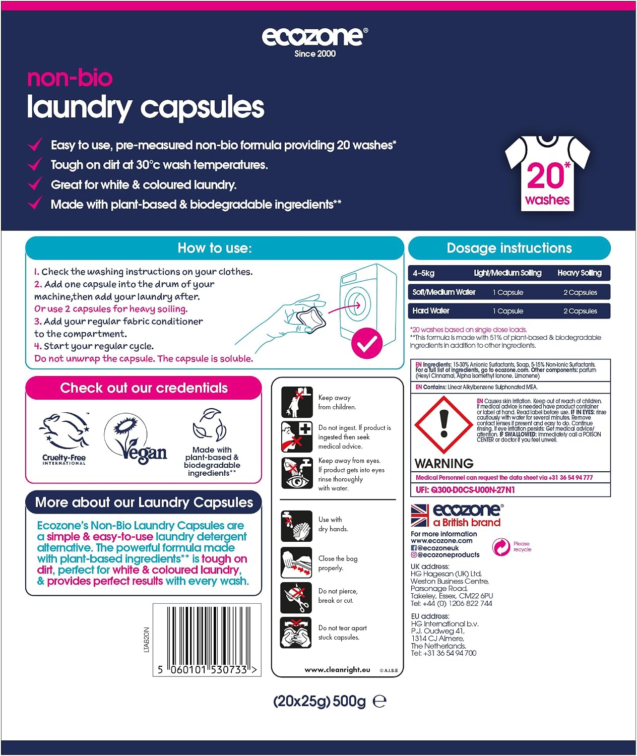 Ecozone - Non-Bio Capsules - 600g image 2