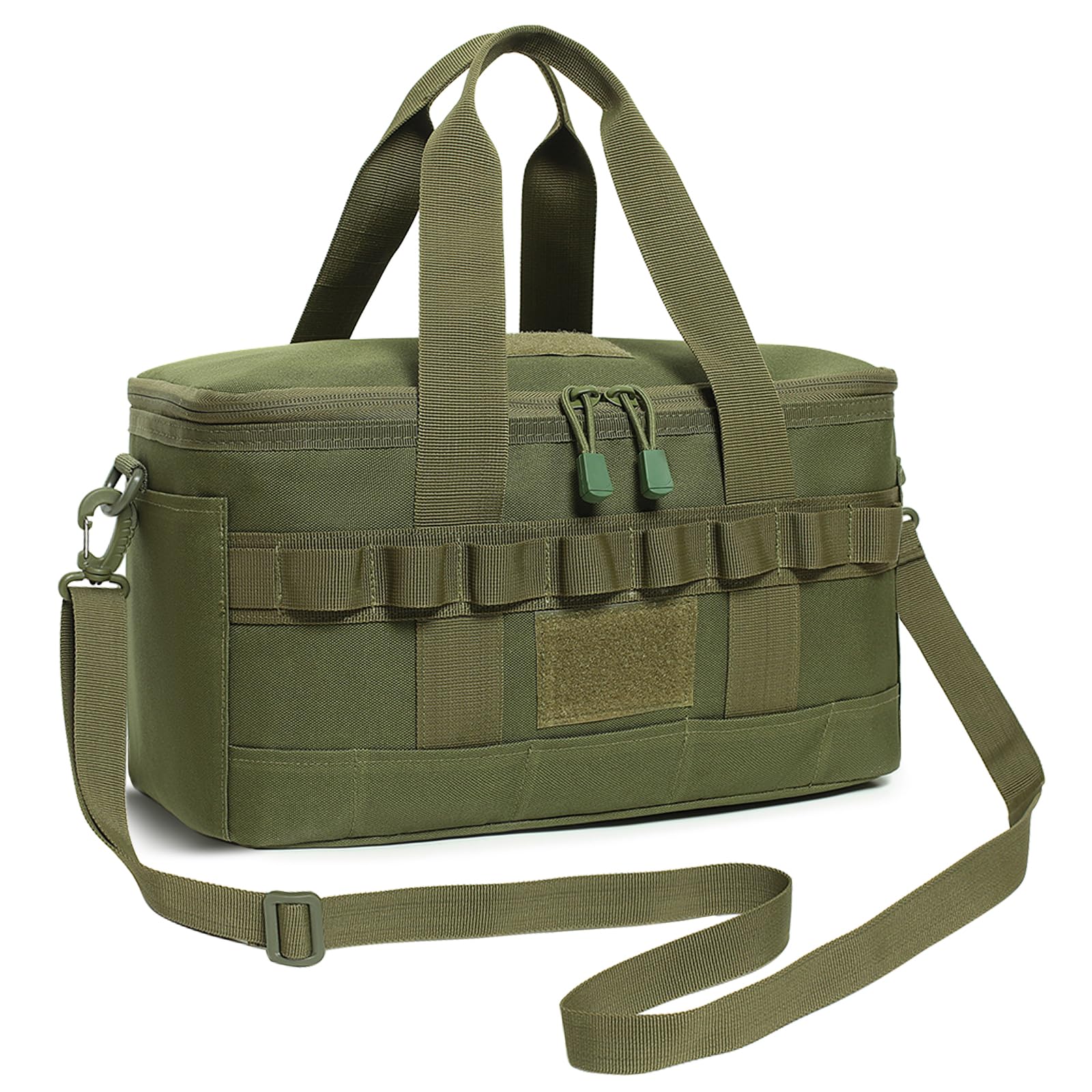Bensbl Tactical Lunch Box for Men, 14L Insulated Lunch Bag for Men, Durable Waterproof Leakproof Cooler Bag with Detachable MOLLE Bags for Adults Women Work Outdoor Beach Camping Fishing, Army Green