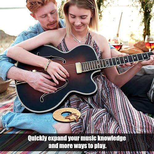 Miniatura 5 de Herramienta de melodía de madera, rueda de acorde de círculo de quintos, rueda de acorde de madera para transponer música, rueda de acordes de