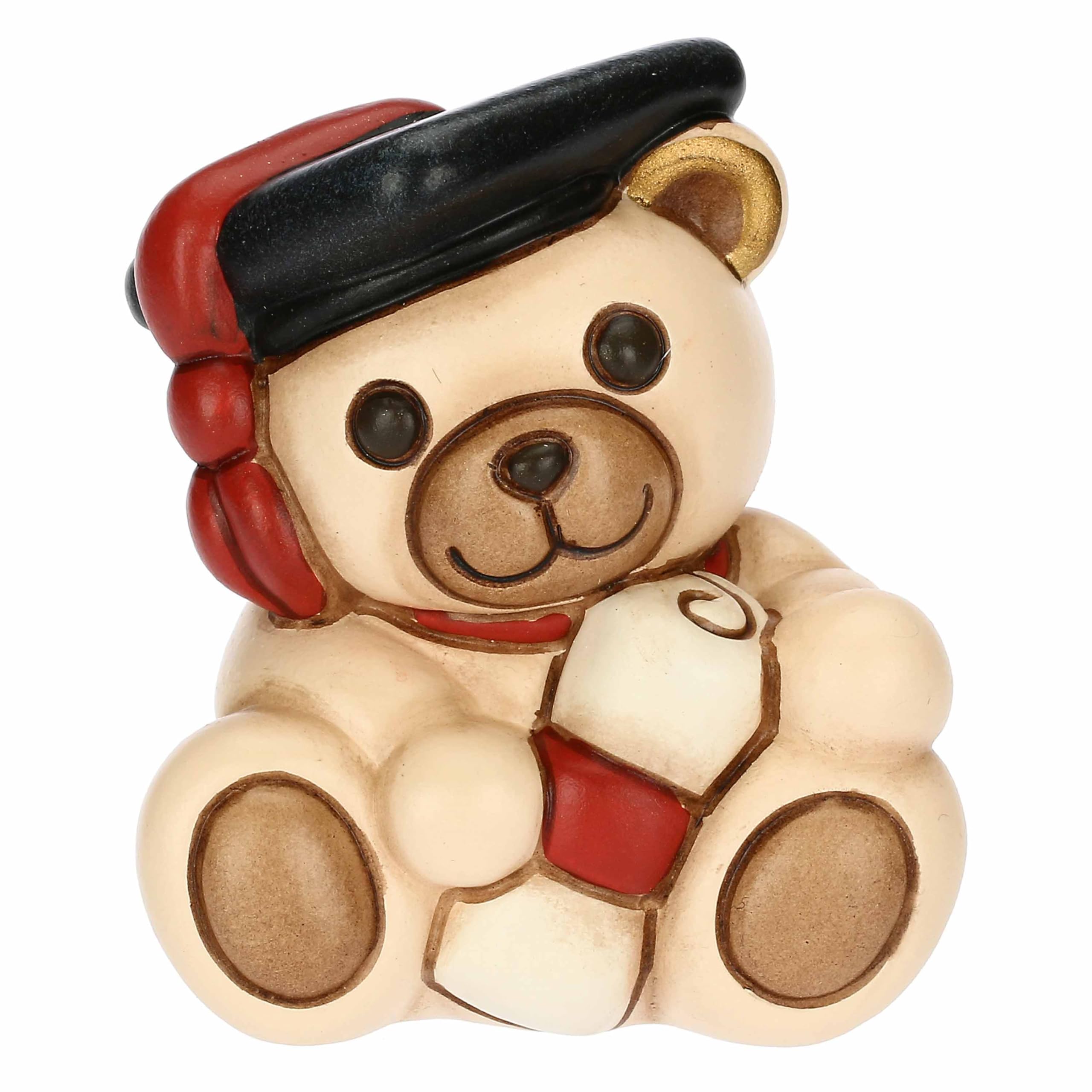 THUN, Graduation Teddy Favour in Hand-Decorated Ceramic, Small Version, 5.5 x 4.8 x 7.5 cm H