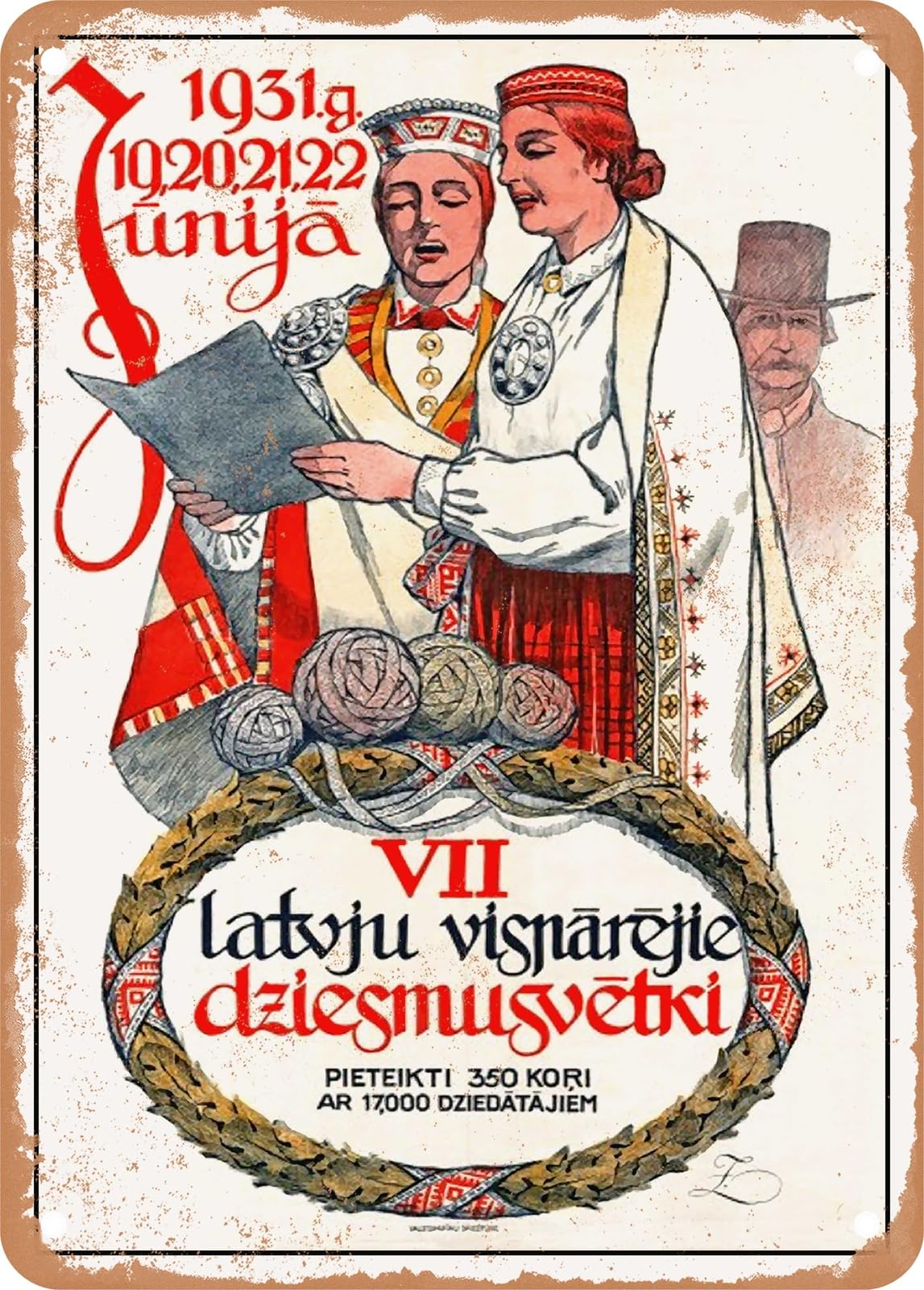 METAL SIGN - 1931 VII All-Latvian Song Festival Vintage Ad home decor