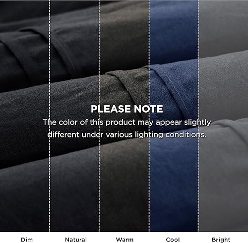 Miniatura 8 de Bedsure Juego de edredón King con sábana, juego de ropa de cama suave de 4 piezas, color negro suave, plisado de rejilla, para todas las estaciones,