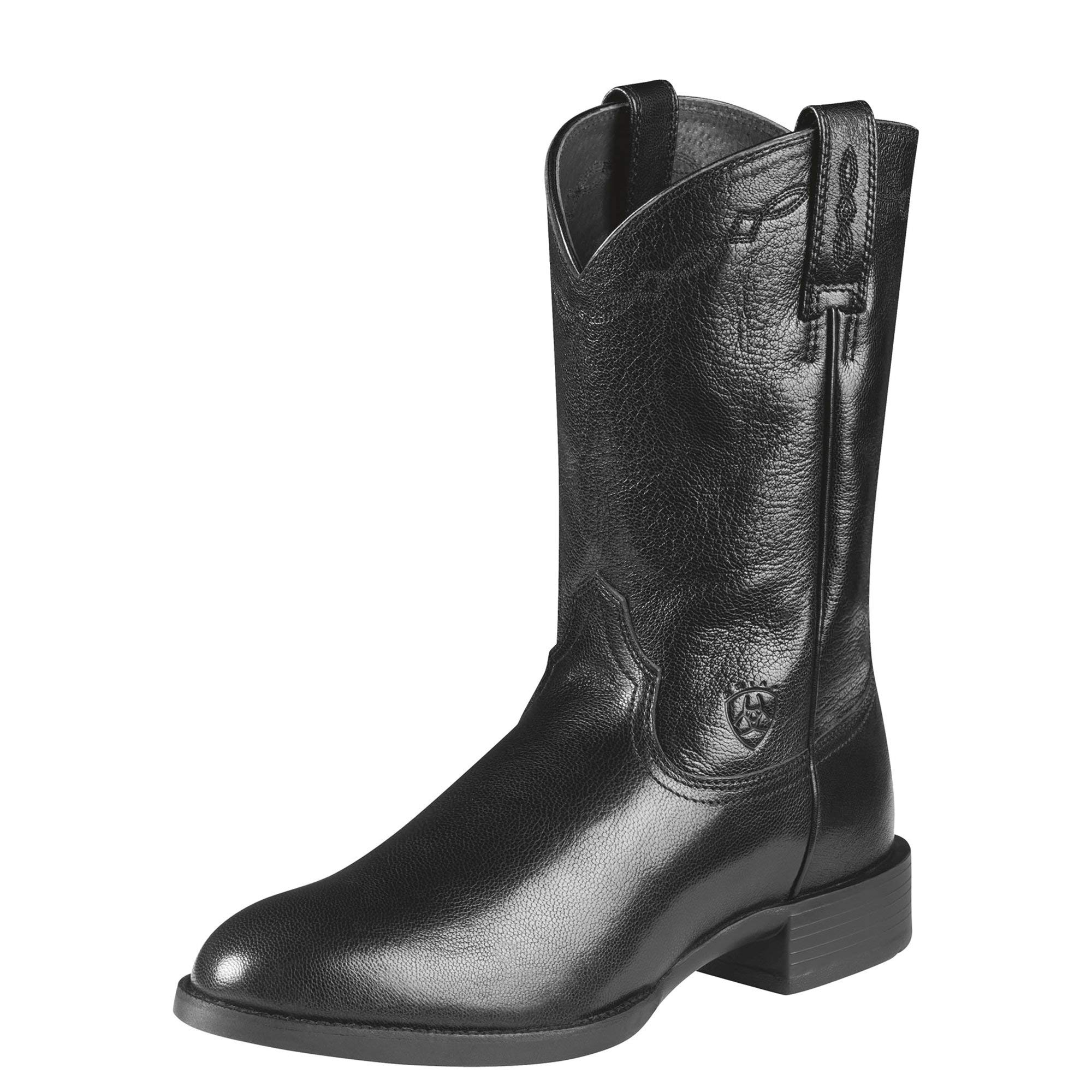 ARIAT Heritage Roper Western Boot – Men’s Leather, Round Toe Western Boots Black Onyx