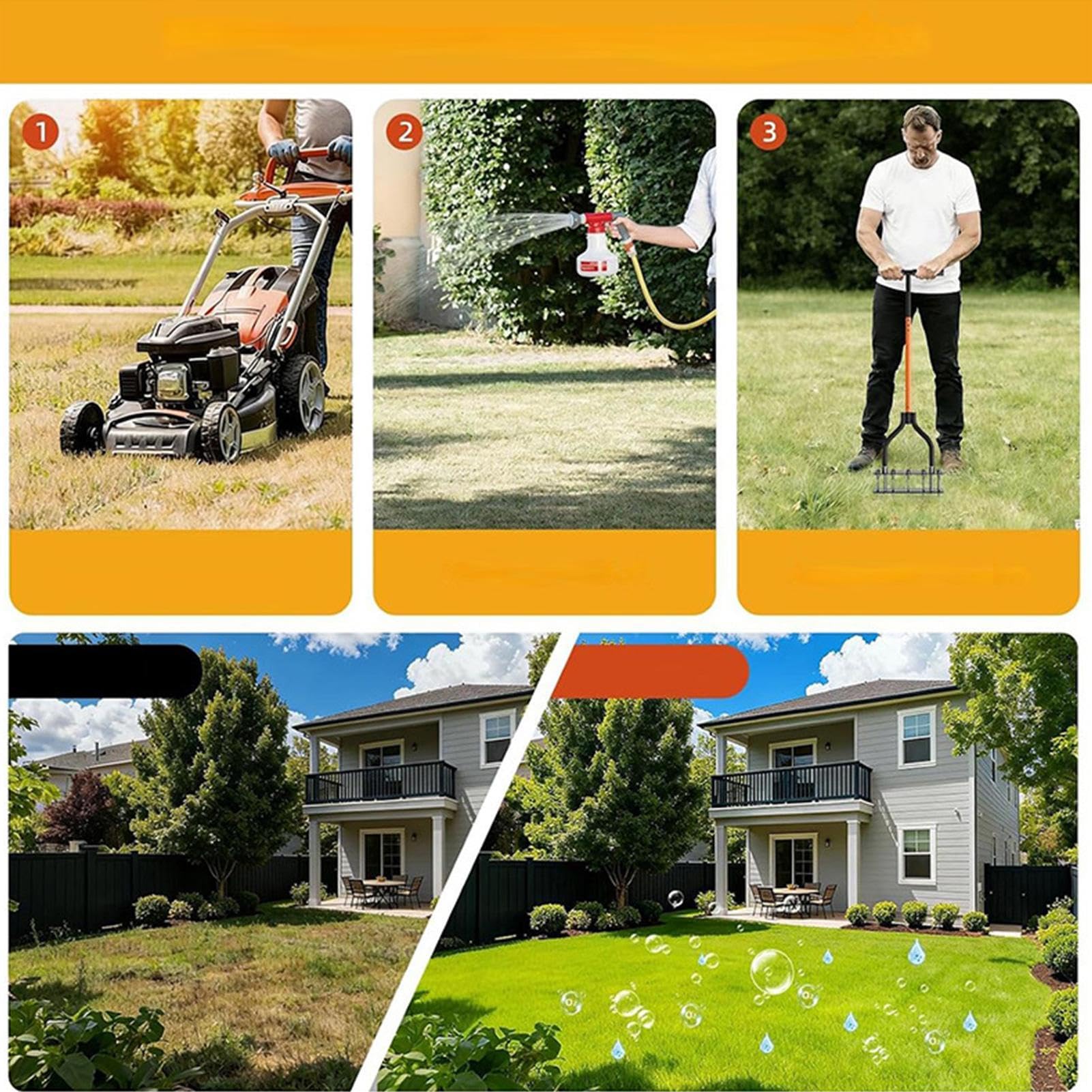 Aireador Manual De Césped Diseño Con Limpieza Automática De Tierra Y Hojas | Aireador De Jardín Reforzado Para Suelo Campo Golf Y Parque Cuidado Césped En Otoño Y Primavera