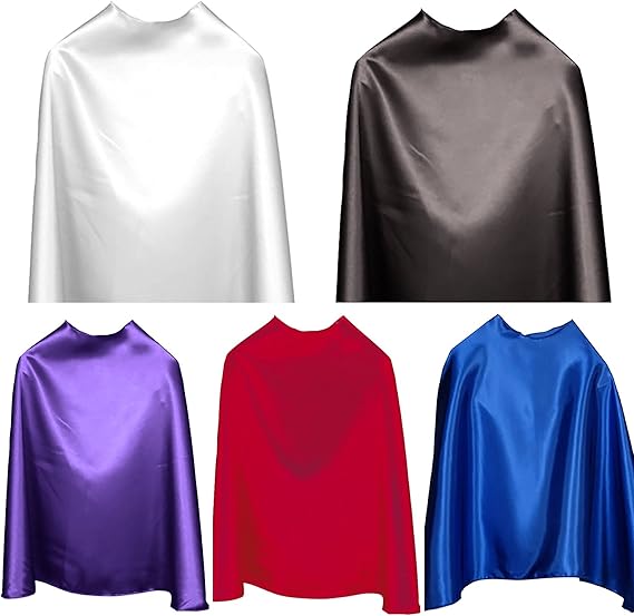 Bulk 5 Pack Large Super Hero Costume Capes in Assorted