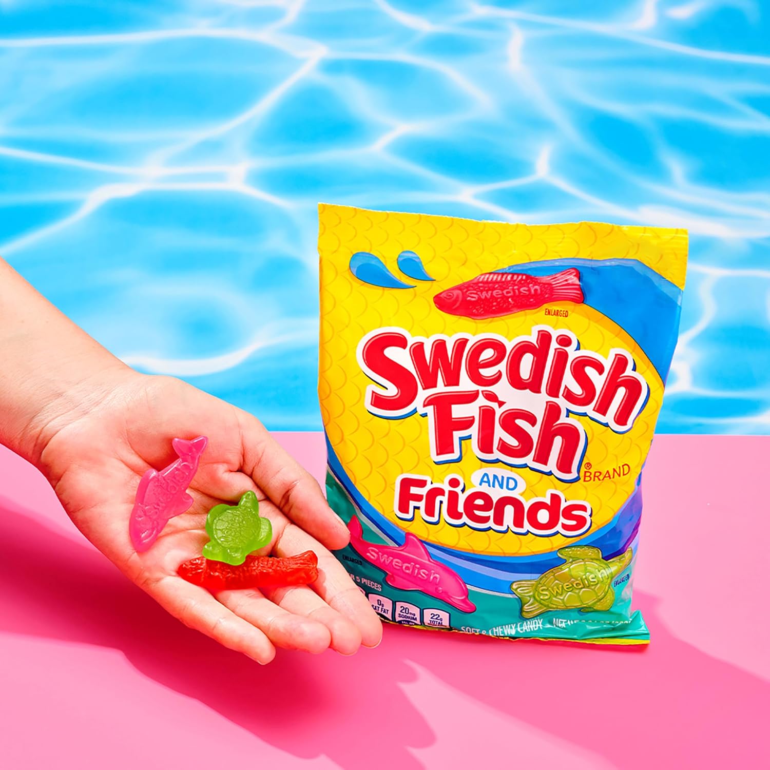 SWEDISH FISH and Friends Soft & Chewy Gummy Candy, Bulk Candy, 12-8.04 oz Bags